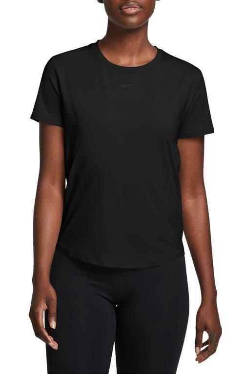 Women's Nike One Dri-FIT Classic Short Sleeve Top, Size: XXL, Black Product Image