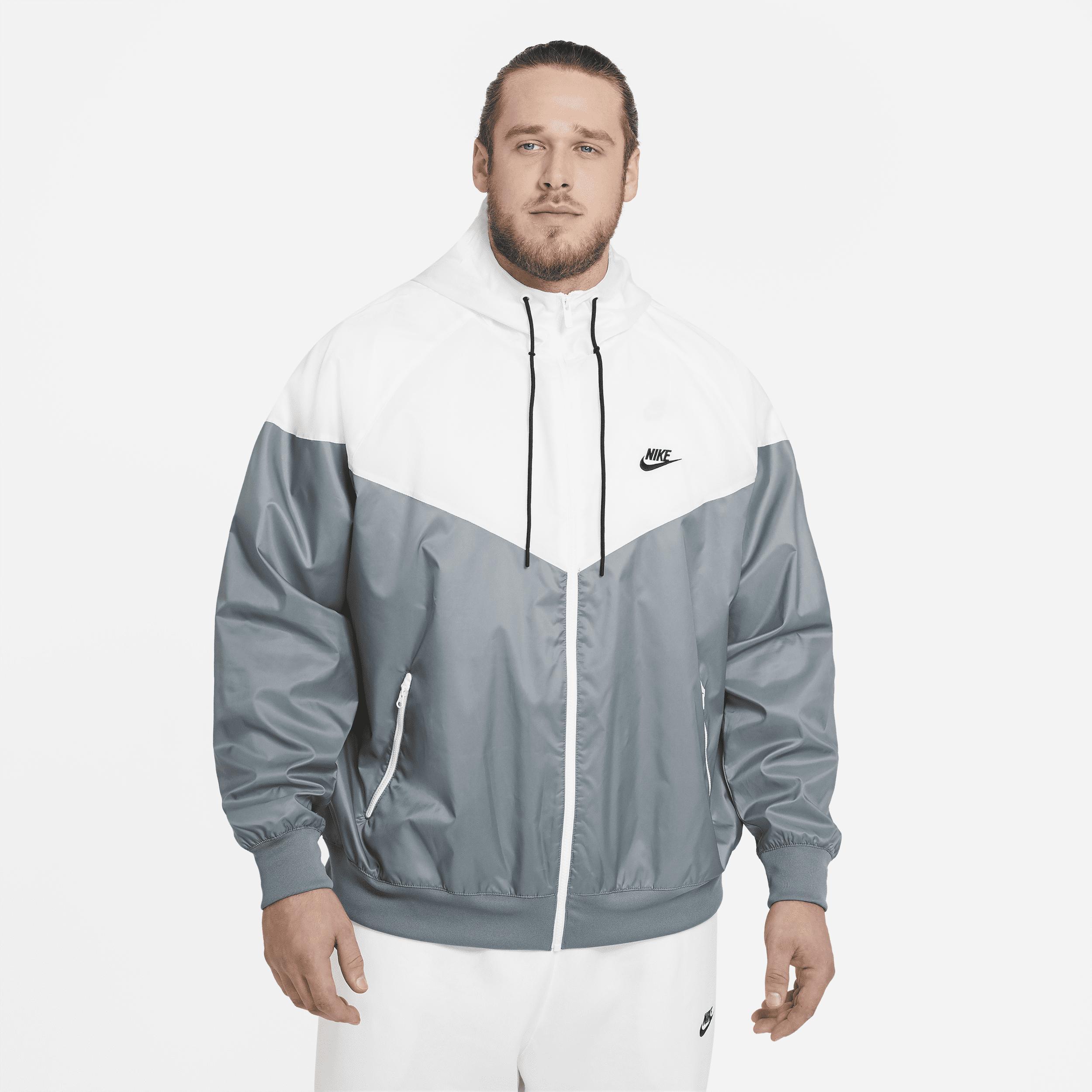 Nike Mens Sportswear Windrunner Woven Hooded Jacket in Smoke Grey/White/Smoke Grey Product Image
