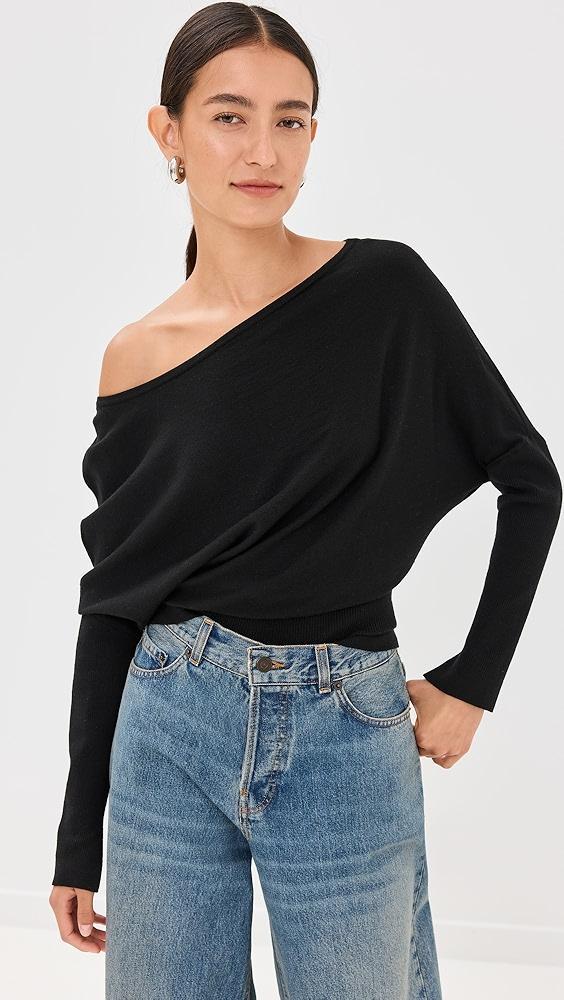 SIMKHAI Lavina Draped Off Shoulder Sweater | Shopbop Product Image