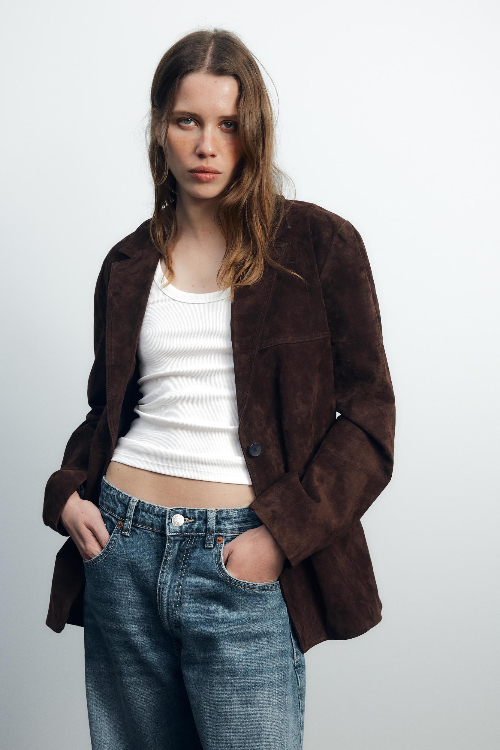 LEATHER SUEDE BLAZER Product Image