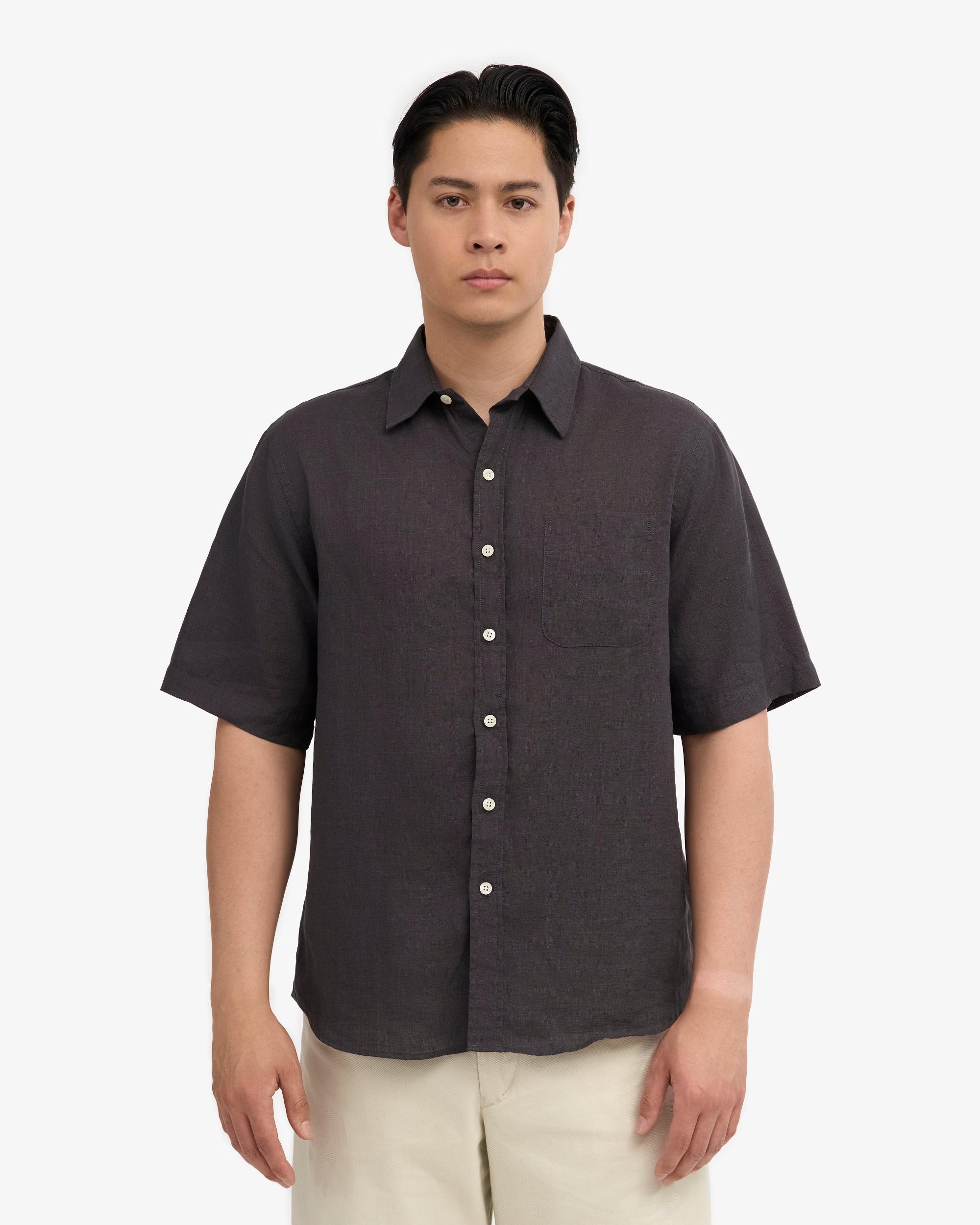 Linen SS Shirt - Lava Grey Product Image