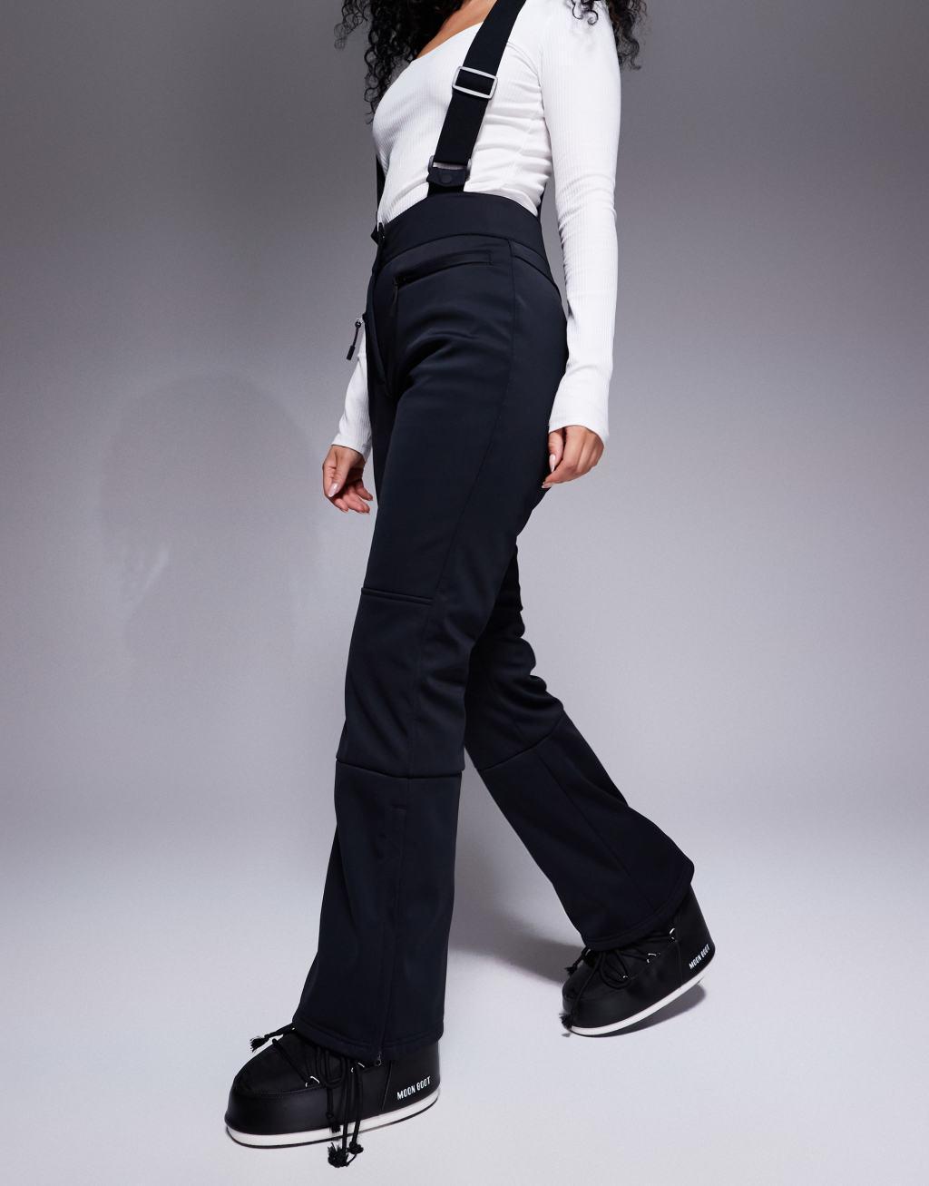 4505 Hourglass Ski soft shell water repellent kick flare ski pants in black gloss  Product Image