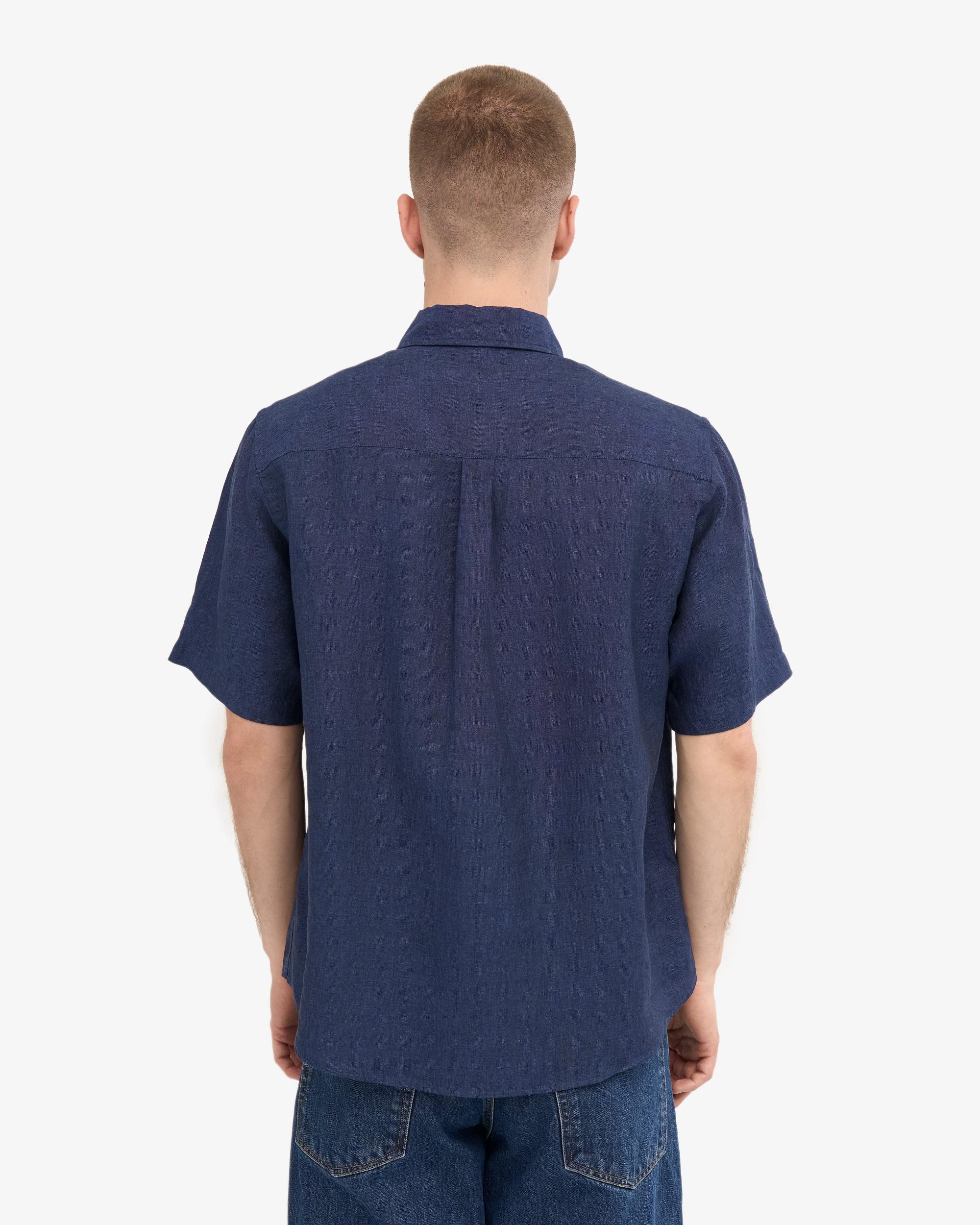 Linen SS Shirt - Petrol Blue Product Image