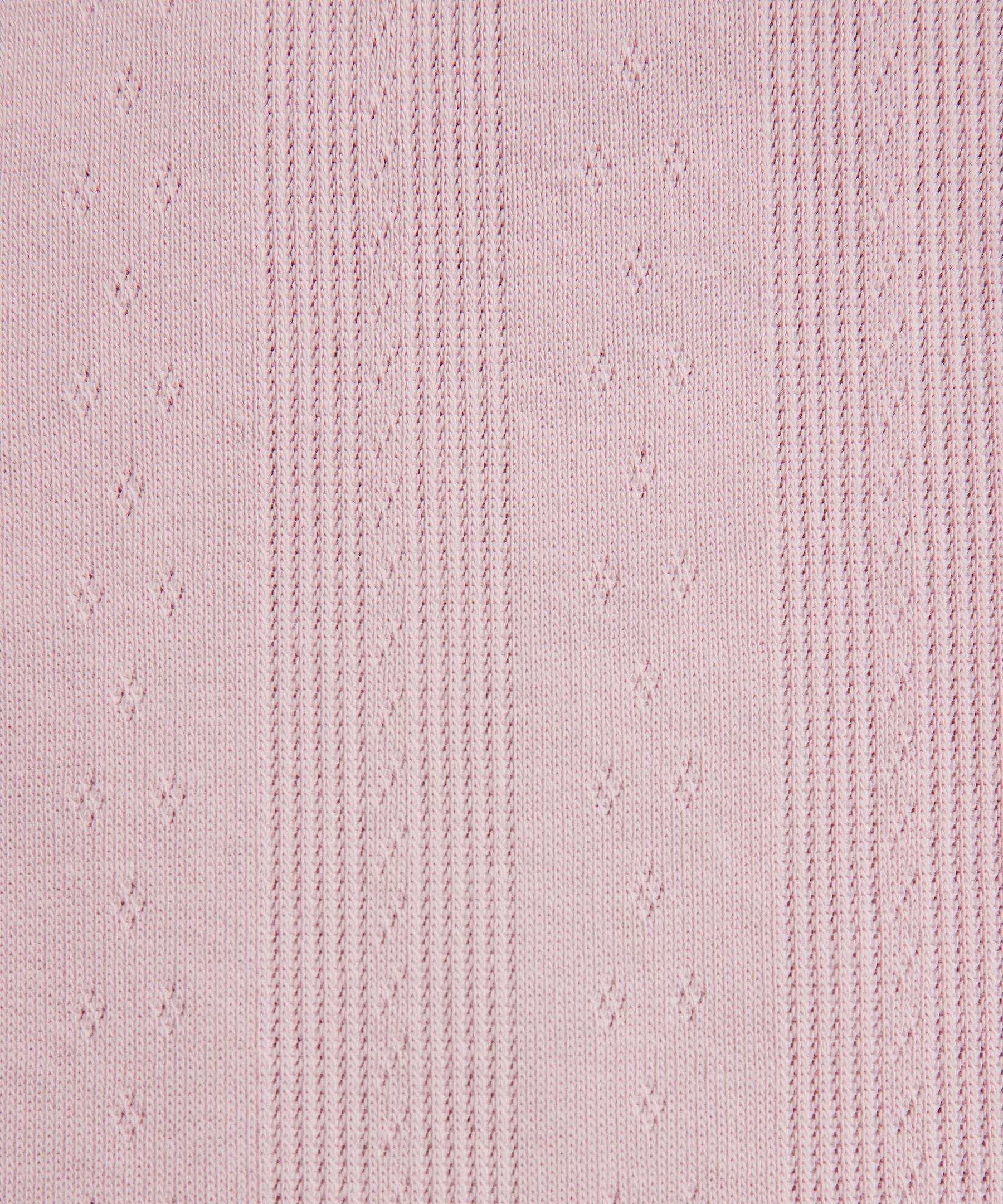 Cotton Pointelle Cropped Button Shirt Product Image