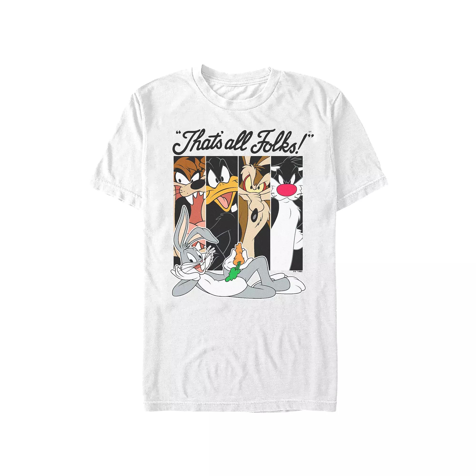 Men's Looney Tunes Bugs Bunny And Friends Graphic Tee, Size: Small, White Product Image
