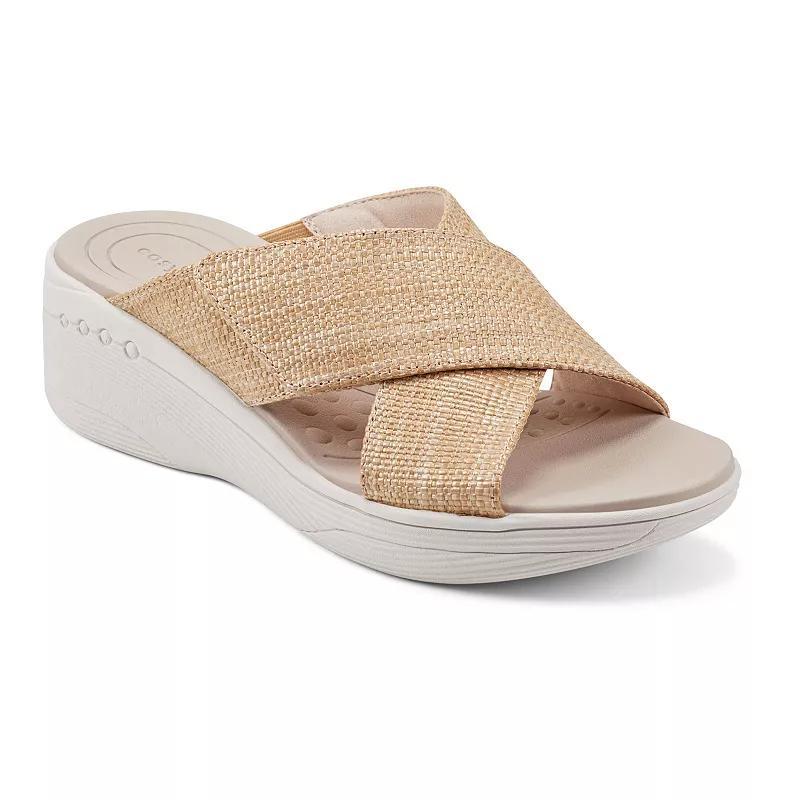 Easy Spirit Bindie Women's X-Band Wedge Slide Sandals, Size: 9, Black Product Image