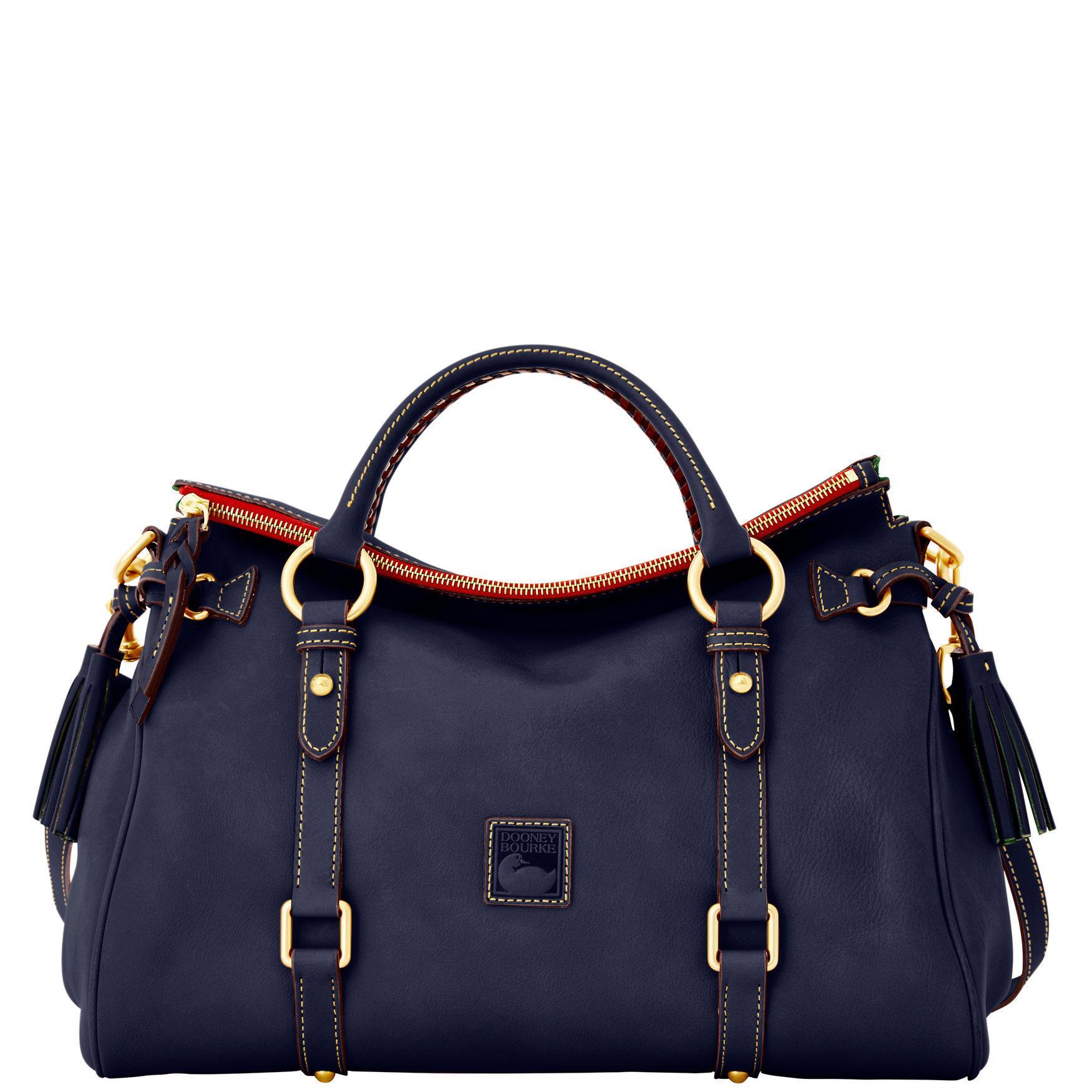 Dooney & Bourke Womens Florentine Large Leather Satchel Bag in Ecru Product Image