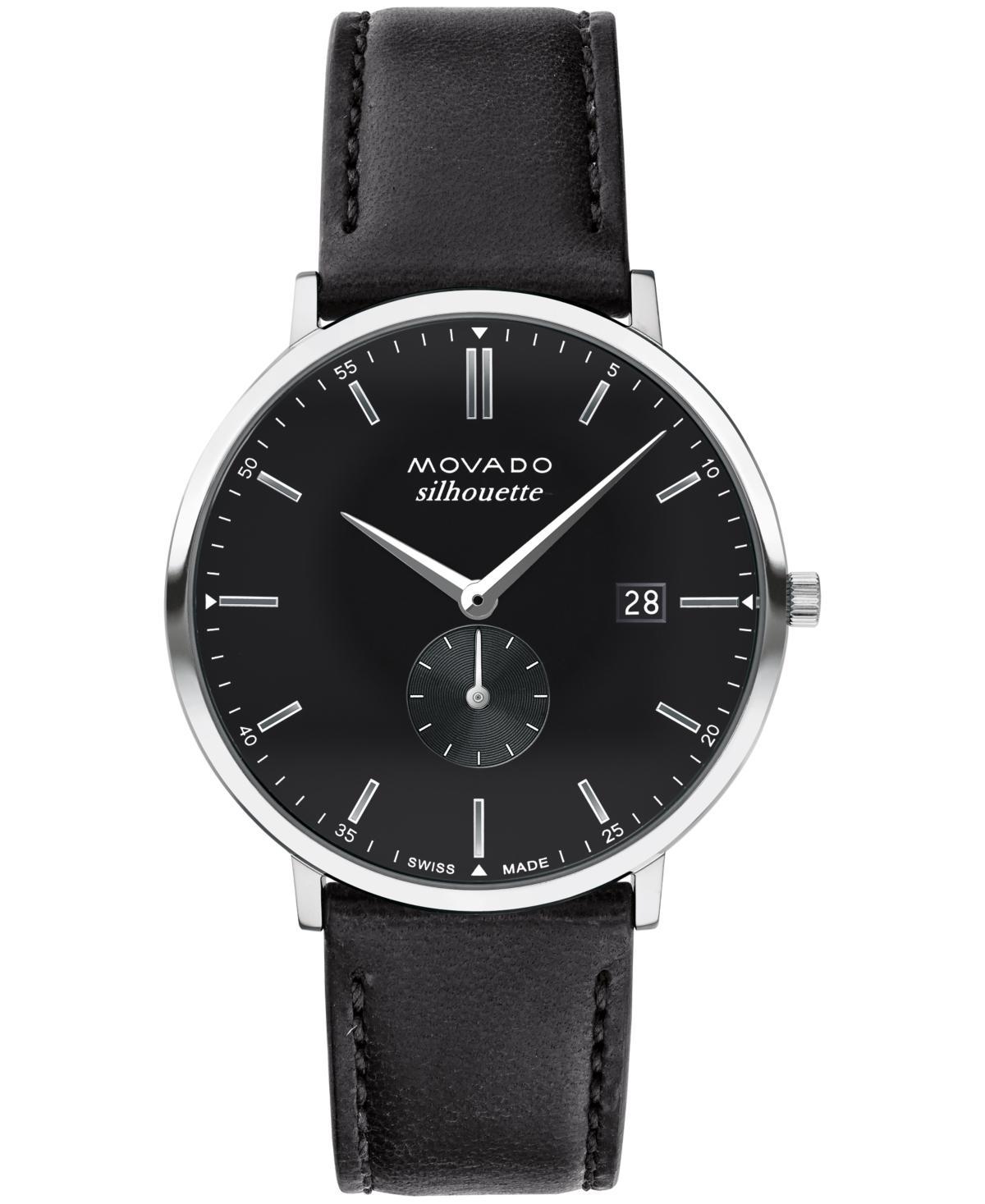 Movado Mens Heritage Quartz Analog Black Leather Strap Watch Product Image