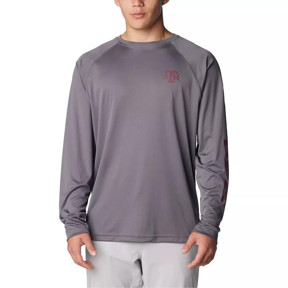 Men's Columbia Charcoal Texas A&M Aggies Terminal Tackle Omni-Shade Raglan Long Sleeve T-Shirt, Size: Large Product Image