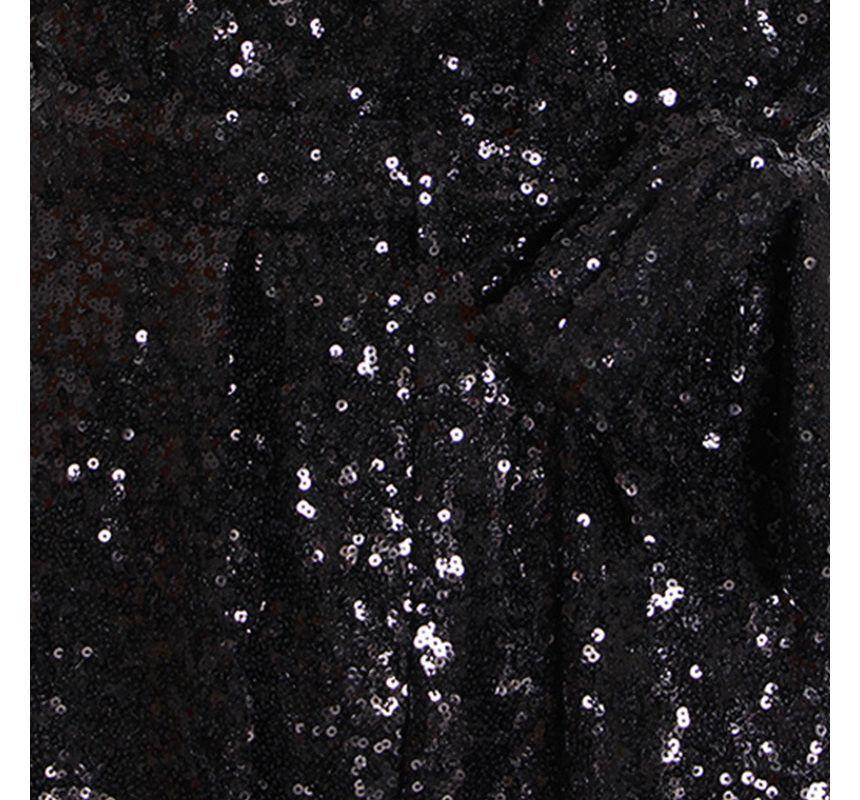 High Rise Tie-Rise Sequined Baggy Pants Product Image