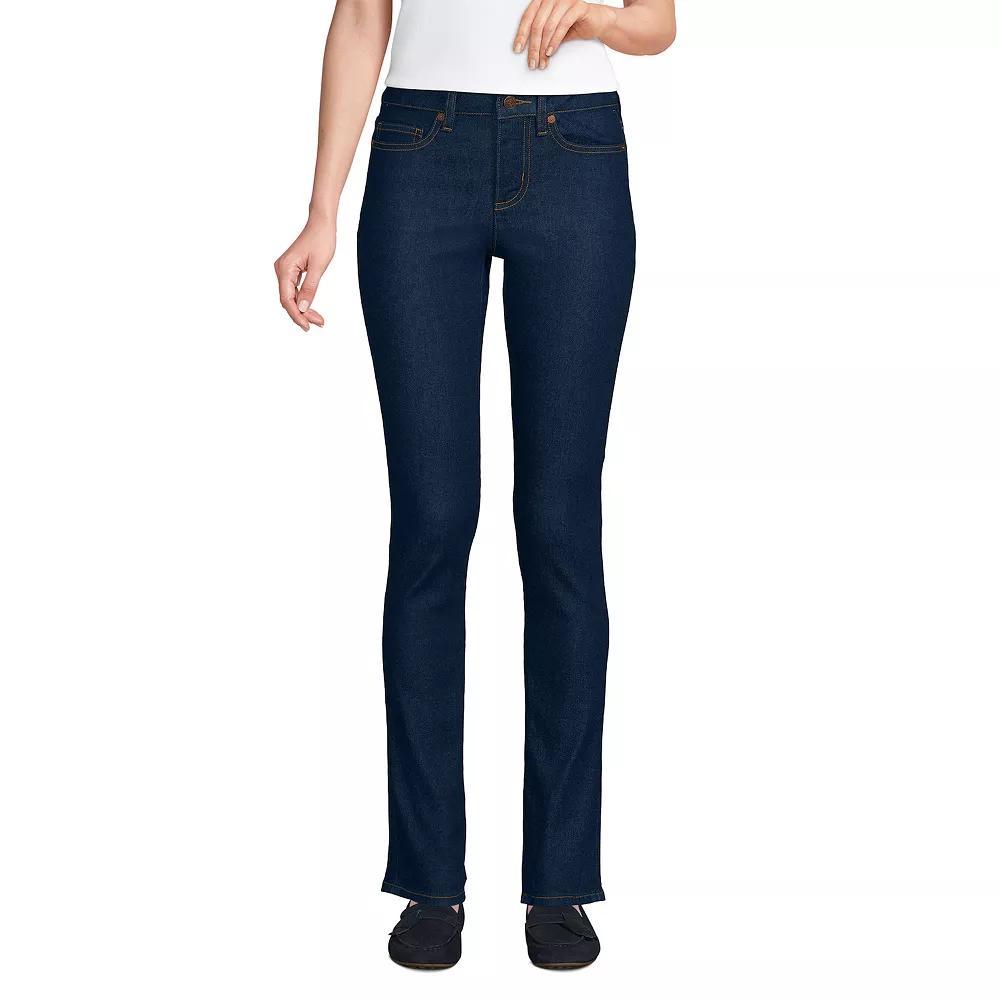 Women's Lands' End Recover Mid Rise Slim Leg Jeans, Size: 16, Blue Tide Blue Product Image