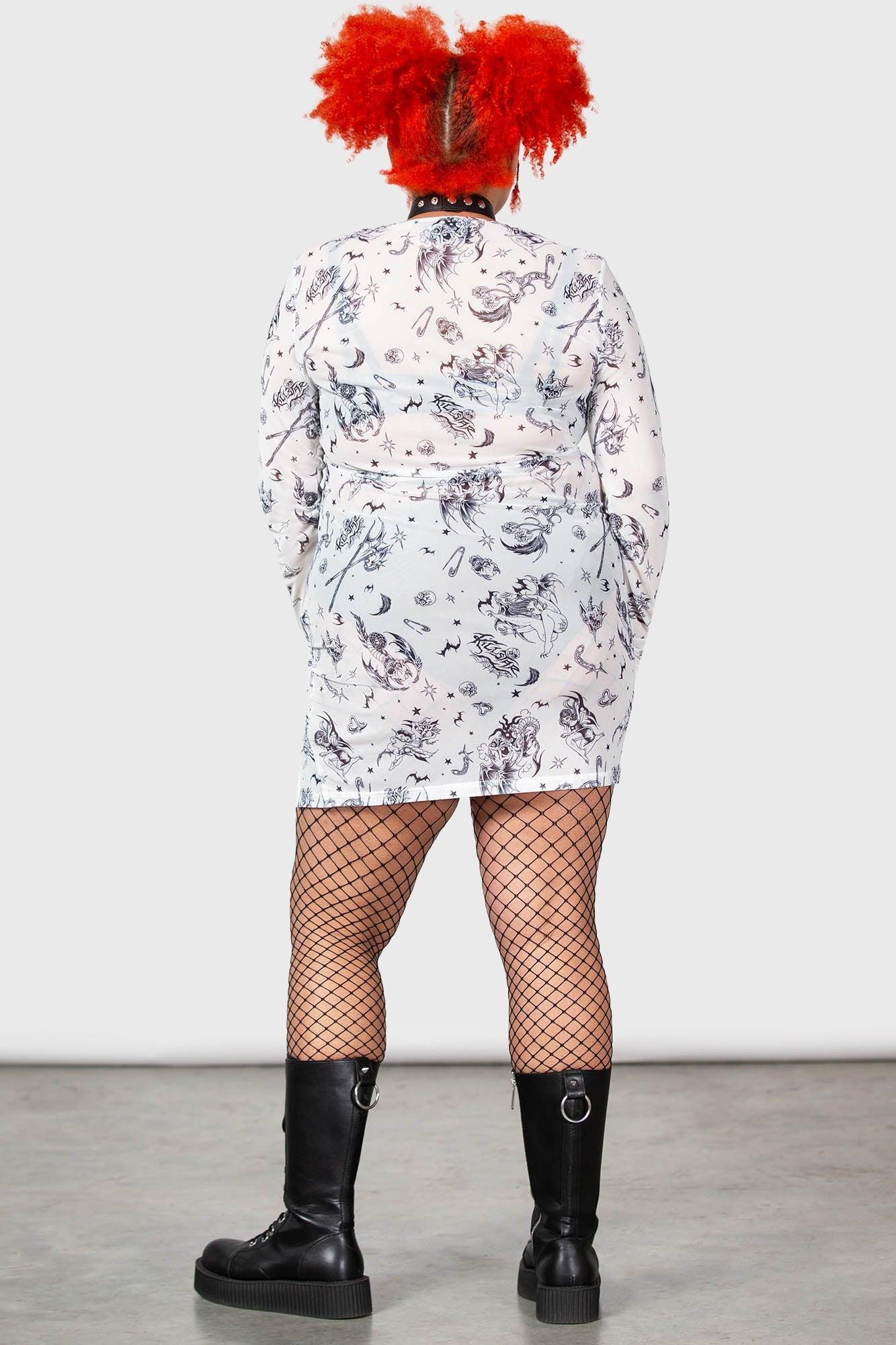 Dazed Skull Dress / White / 95% Polyester 5% Elastane Product Image