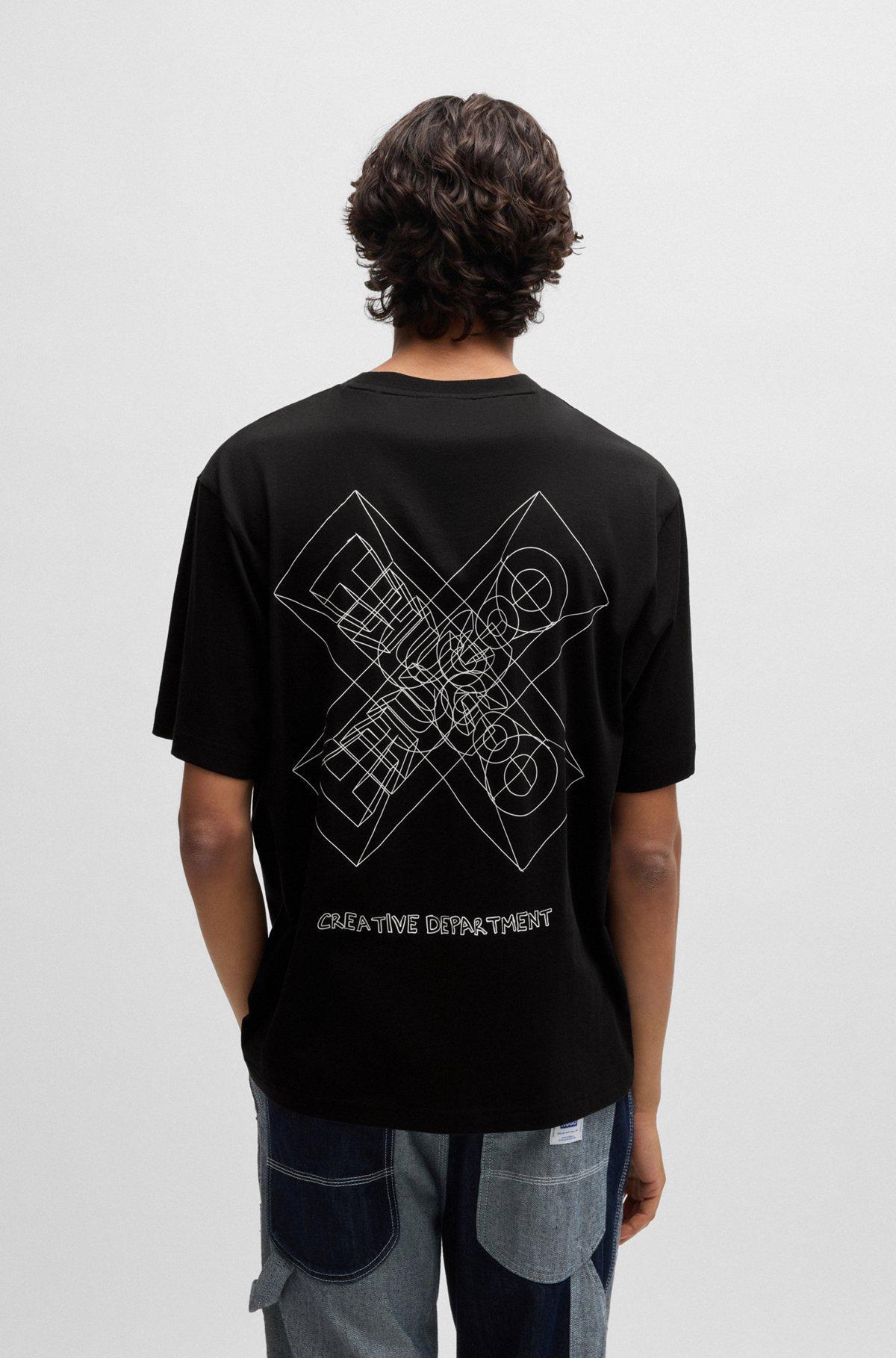 Regular-fit T-shirt in cotton with graphic logos Product Image