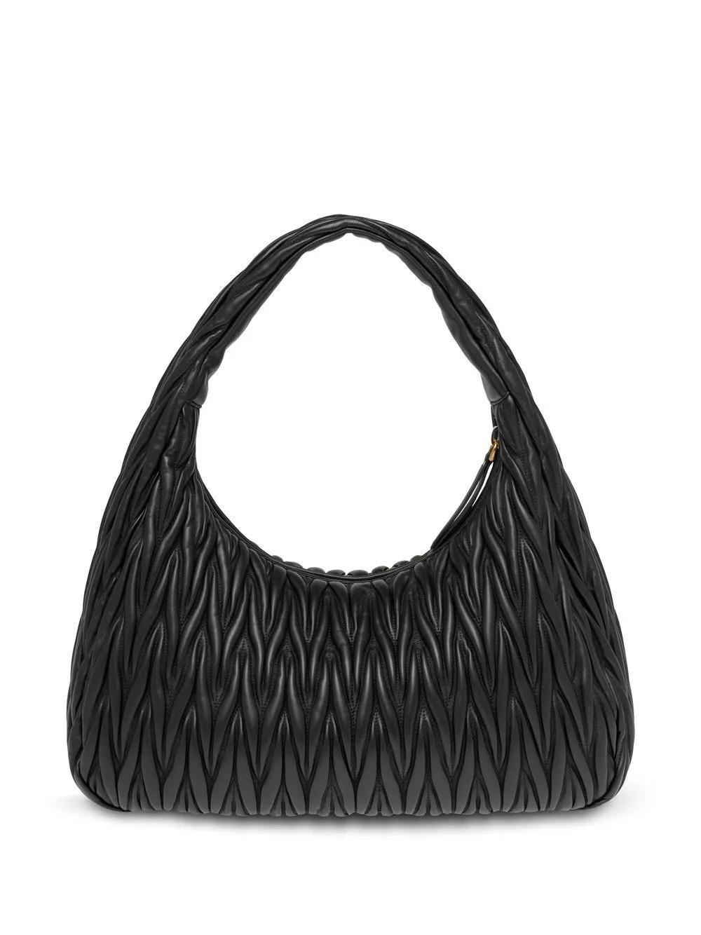 MIU MIU Large Wander Matelassé Shoulder Bag In Black Product Image