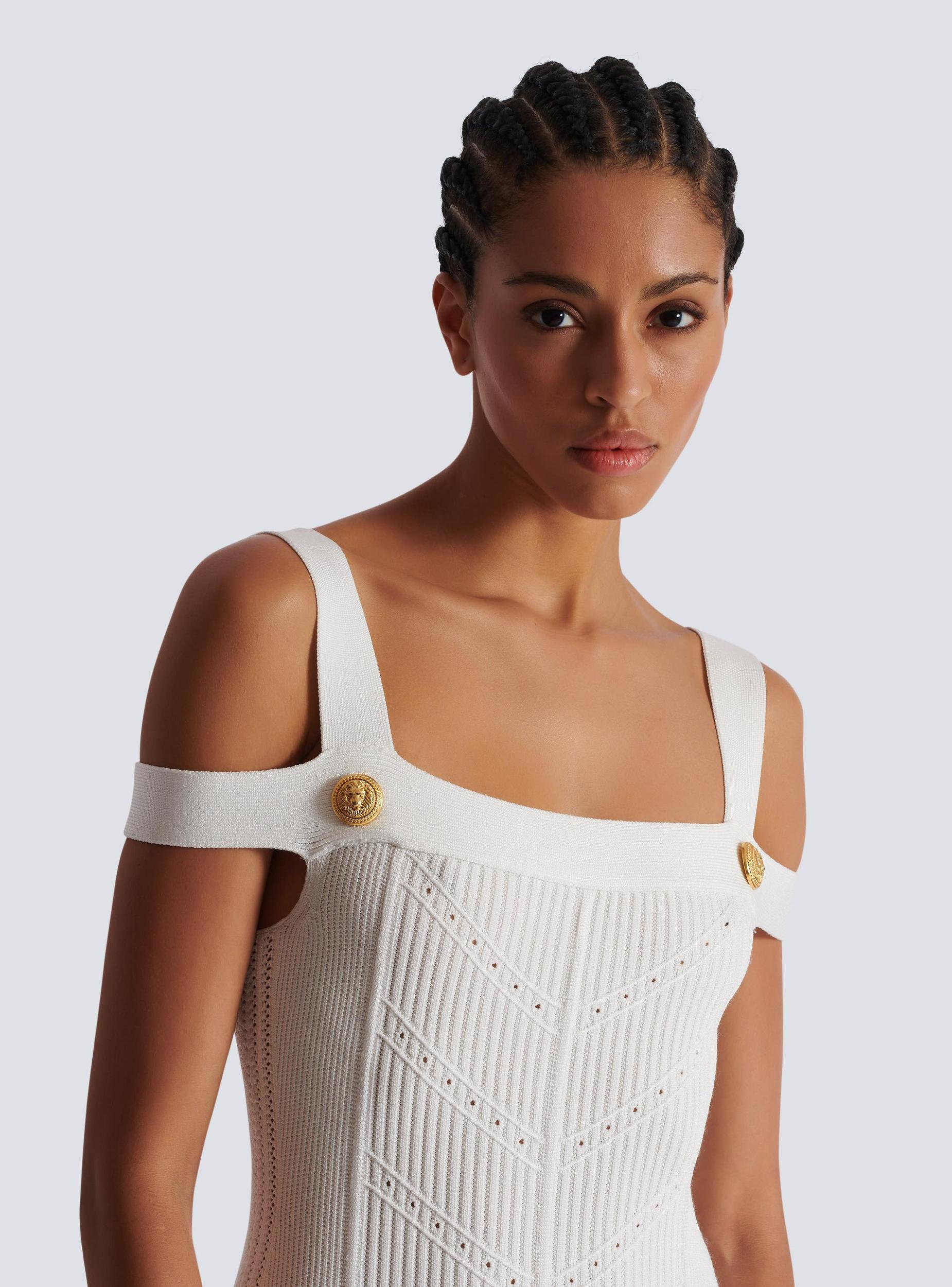 Knit midi dress with double straps Product Image