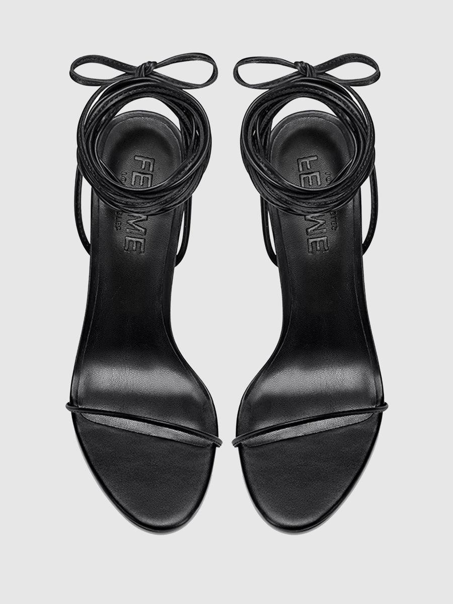 3.0 Barely There Lace Up Heel- Noir Product Image