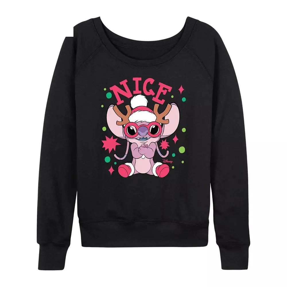 Disneys Lilo & Stitch Womens Nice List French Terry Long Sleeve Tee Product Image