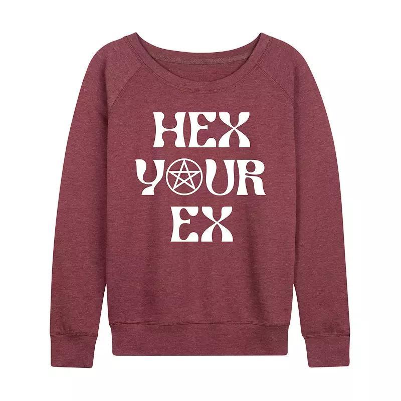 Womens Hex Your Ex French Terry Long Sleeve Tee Grey Blue Product Image