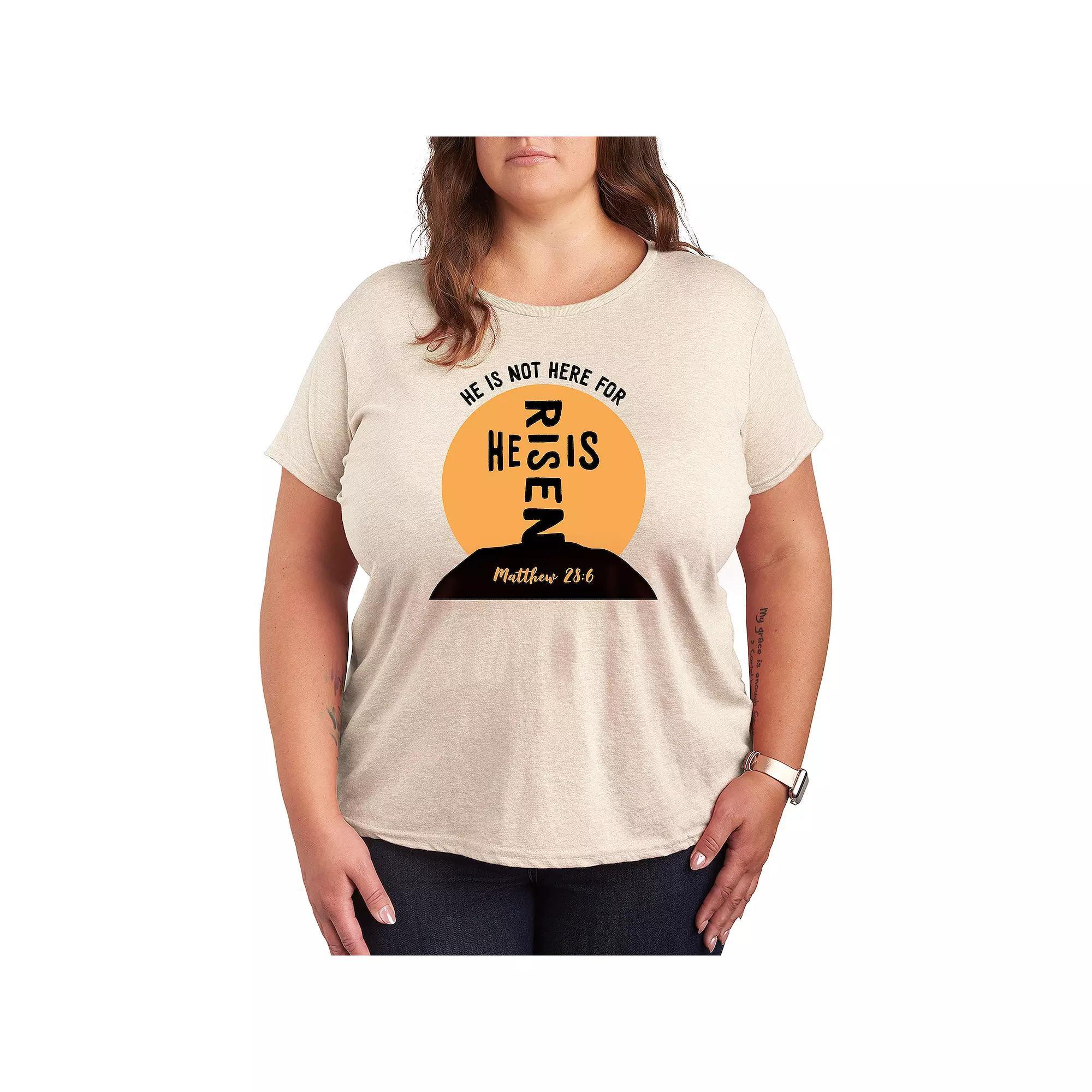 Plus He Is Risen Cross Graphic Tee, Womens Product Image