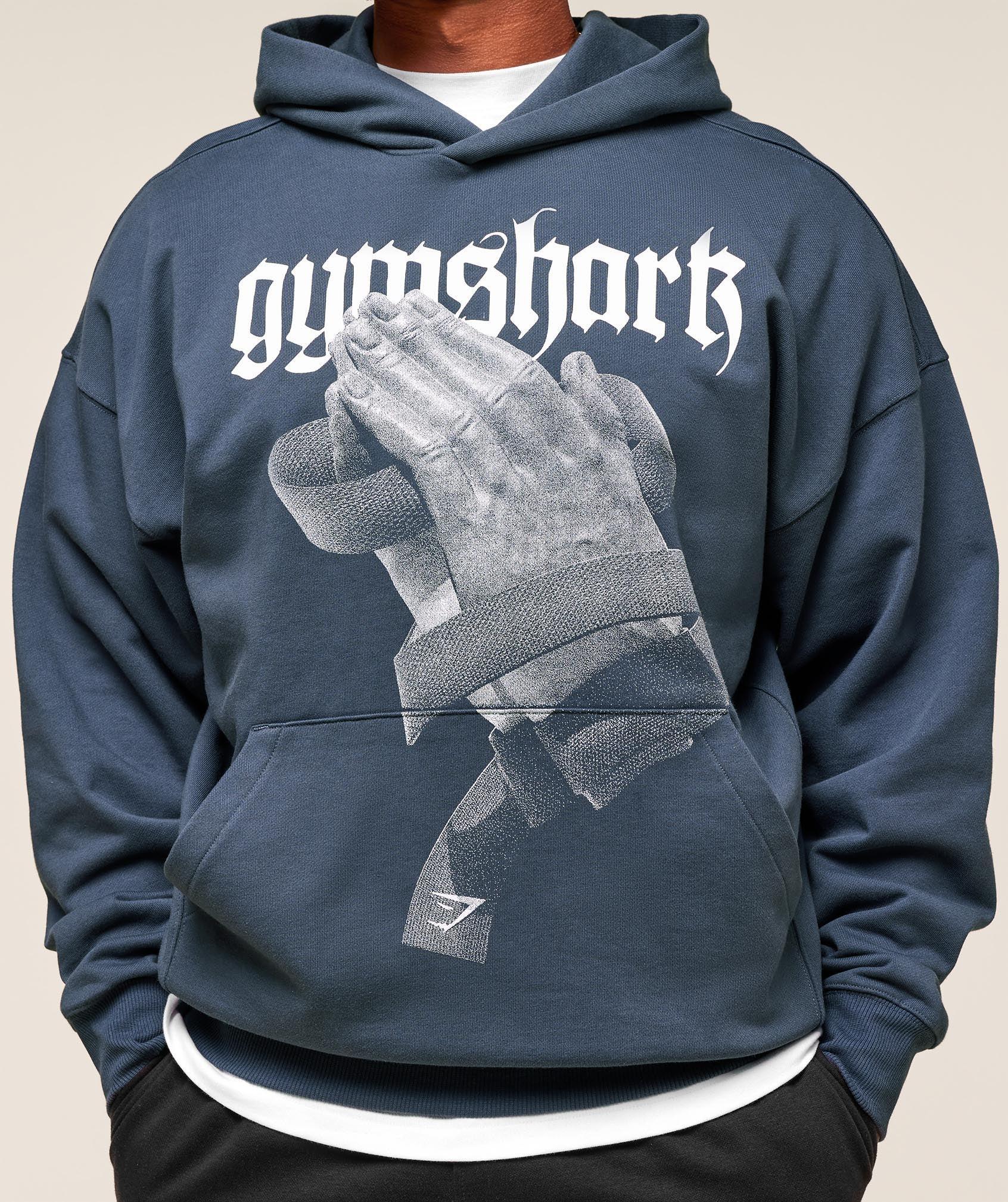 Gymshark Prayer Hands Hoodie - Titanium Blue Male Product Image