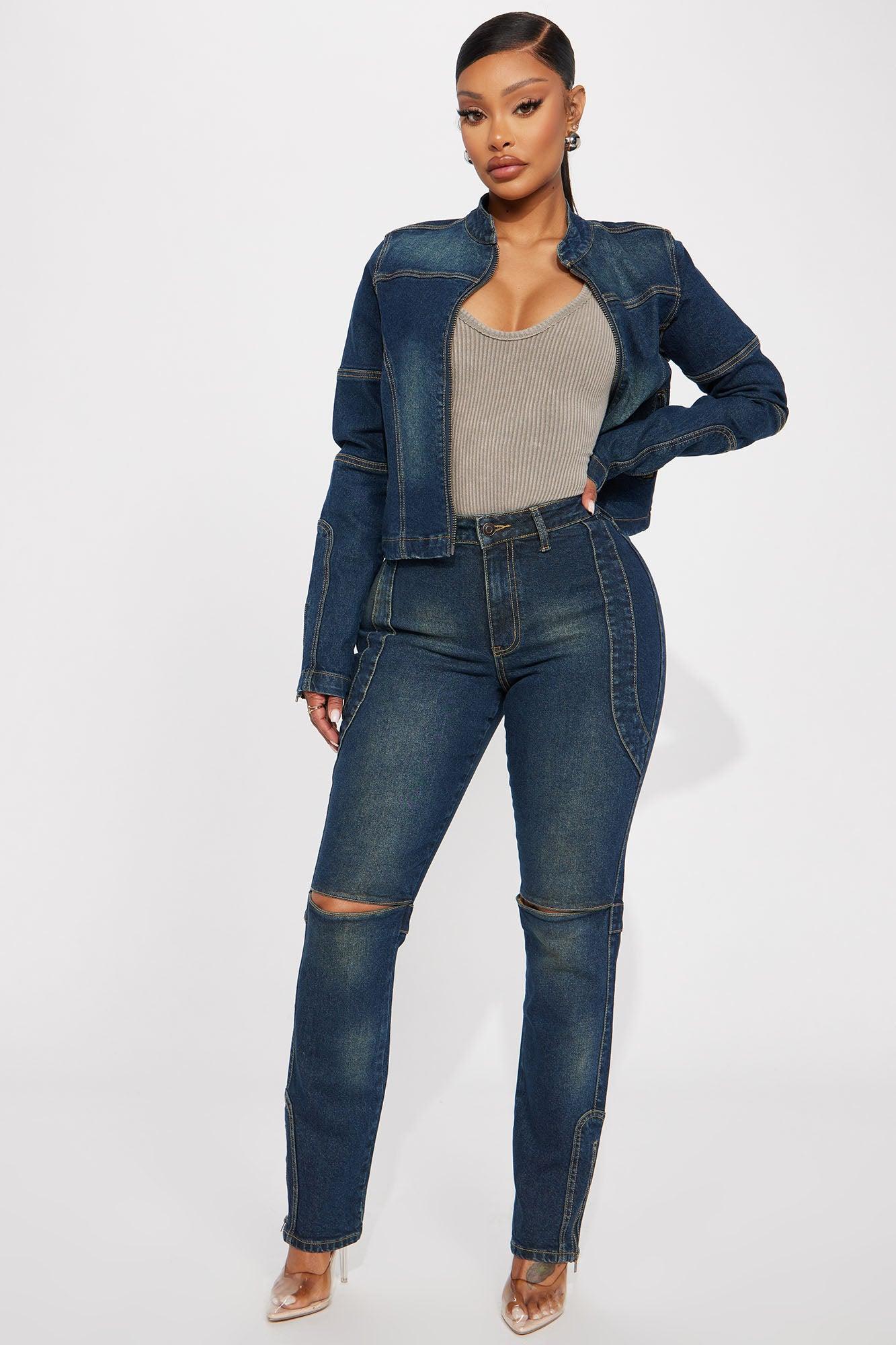 In The Running Slim Straight Leg Jeans - Dark Wash Product Image