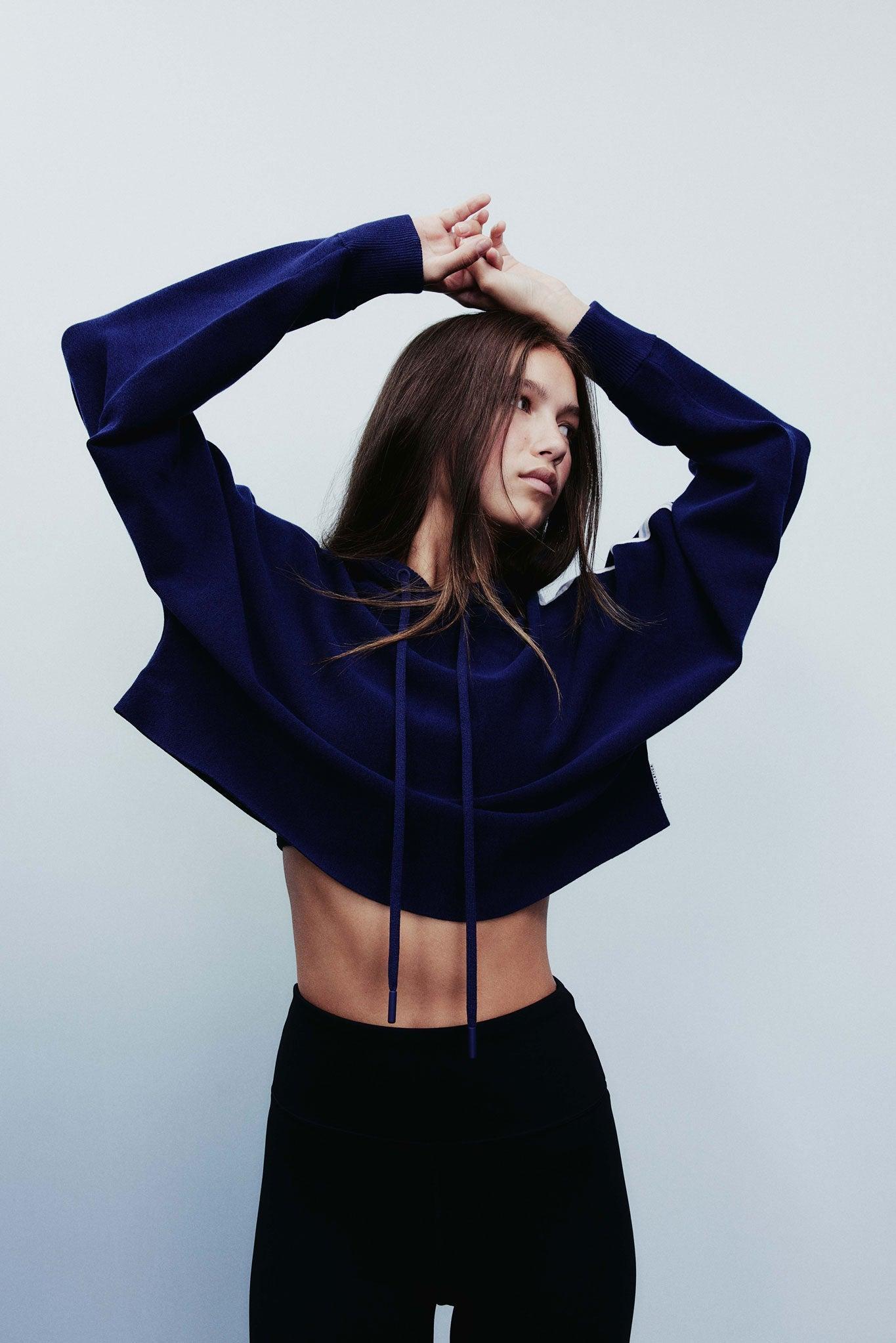 Crop Knit Hoodie 405 Product Image