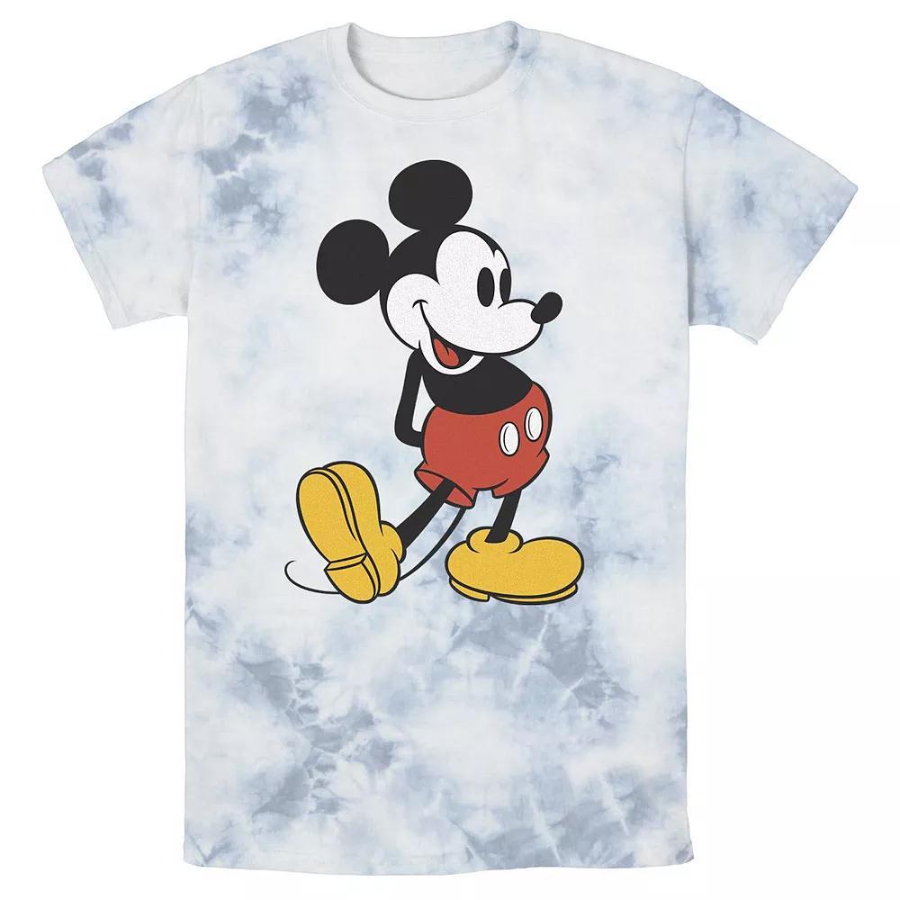 Disney's Mickey Mouse Men's Vintage Leg Kick Wash Tee, Size: Medium, Blue Pink Light Yellow Product Image