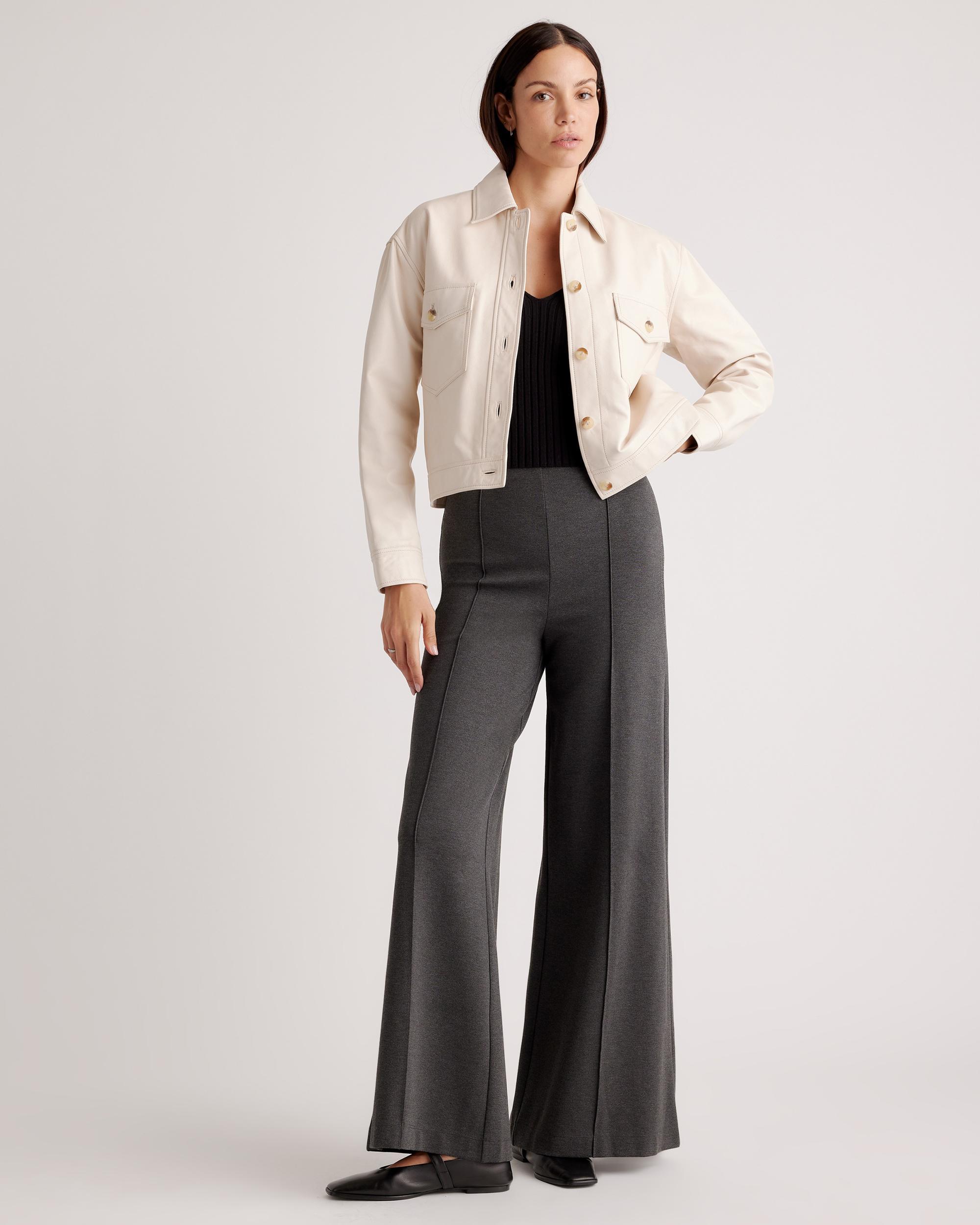 Quince | Women's Ultra-Stretch Ponte Super Wide Leg Pants Size XS, Rayon Product Image