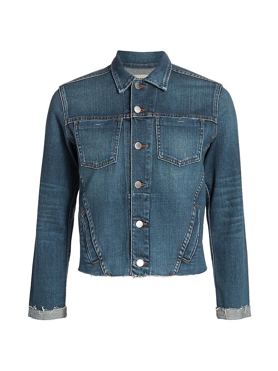 LAgence Janelle Slim-Fit Raw Denim Jacket Product Image