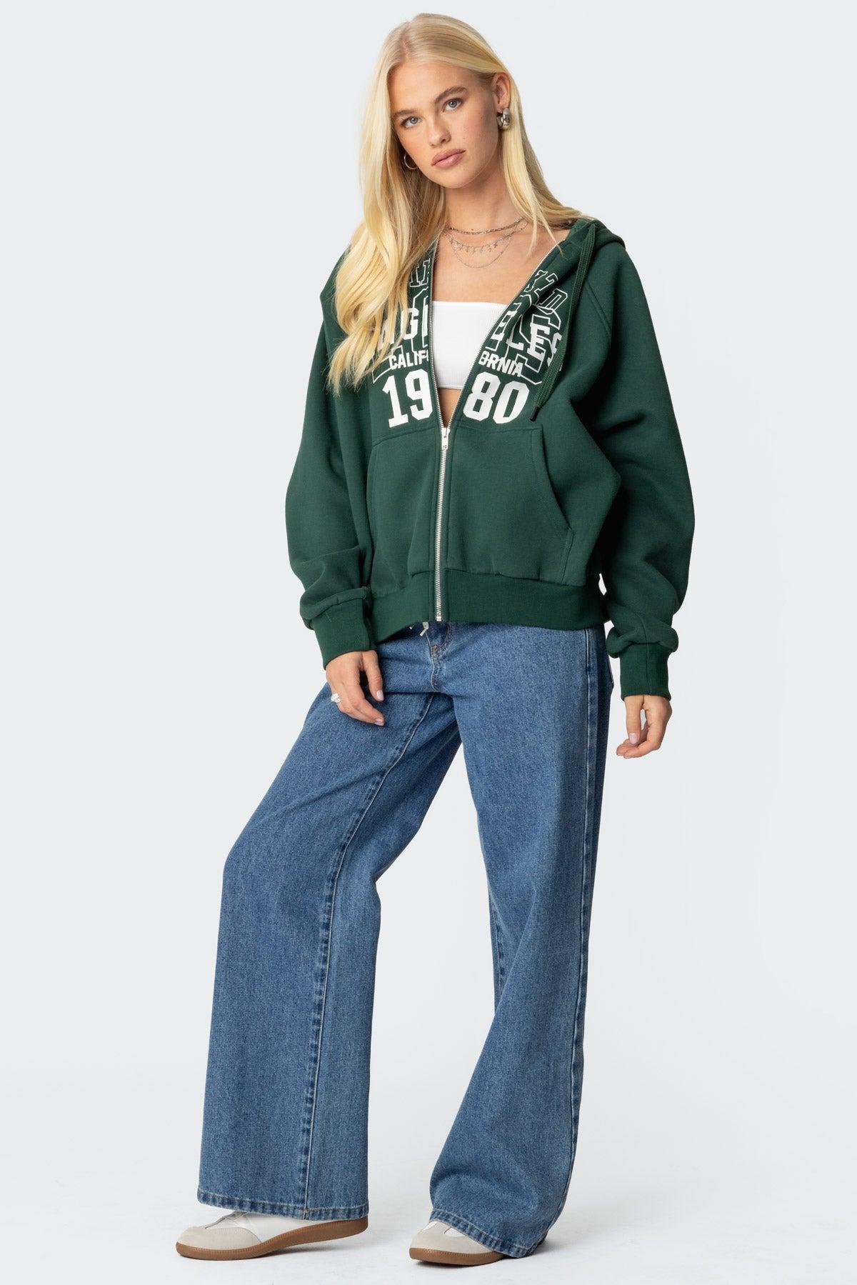 1980 Oversized Zip Up Hoodie Product Image