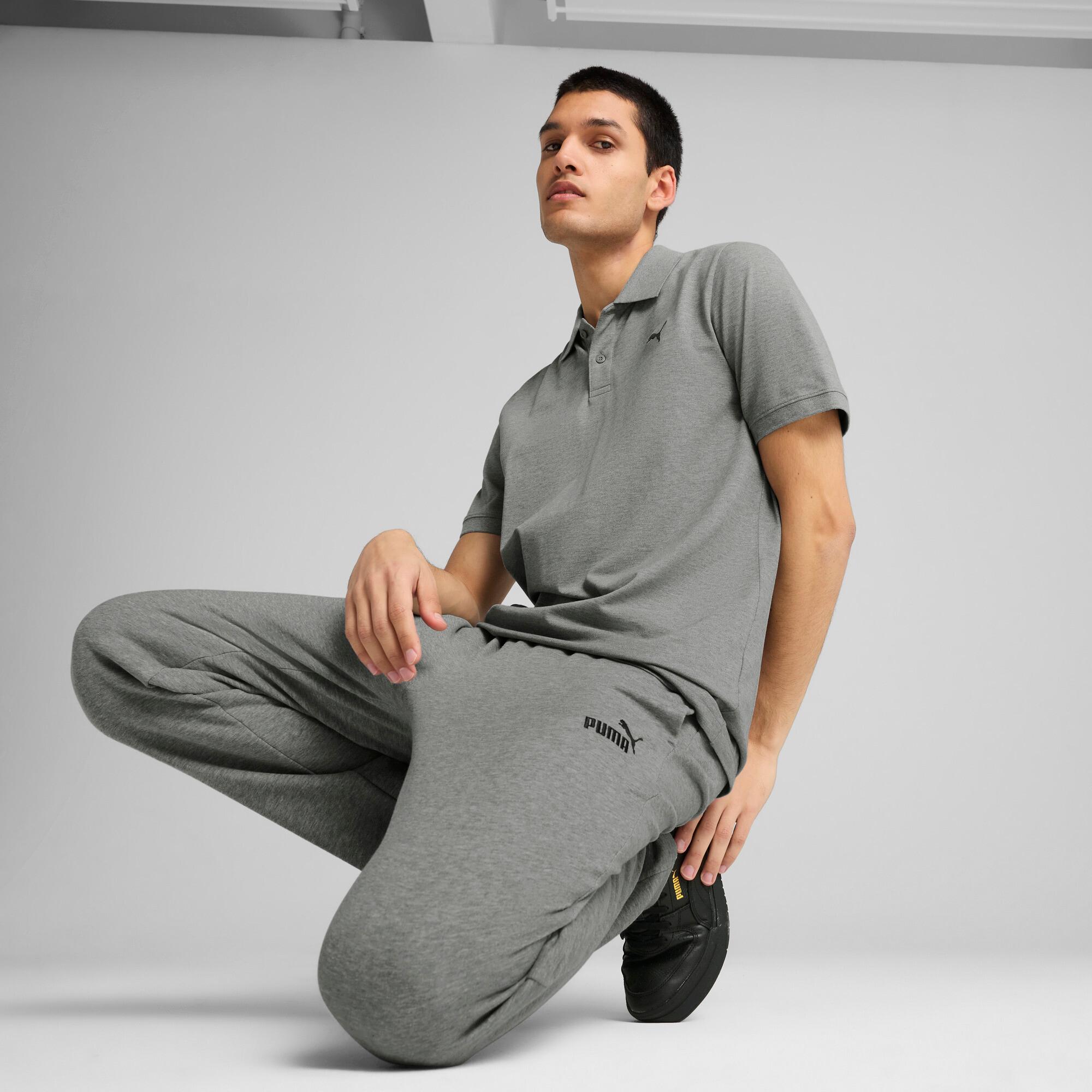 PUMA Essentials Men's Pique Polo Shirt in Grey Product Image