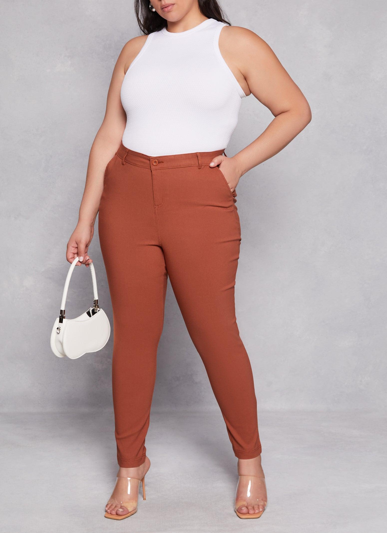 Womens Plus Size Hyperstretch Skinny Leg Dress Pants Product Image
