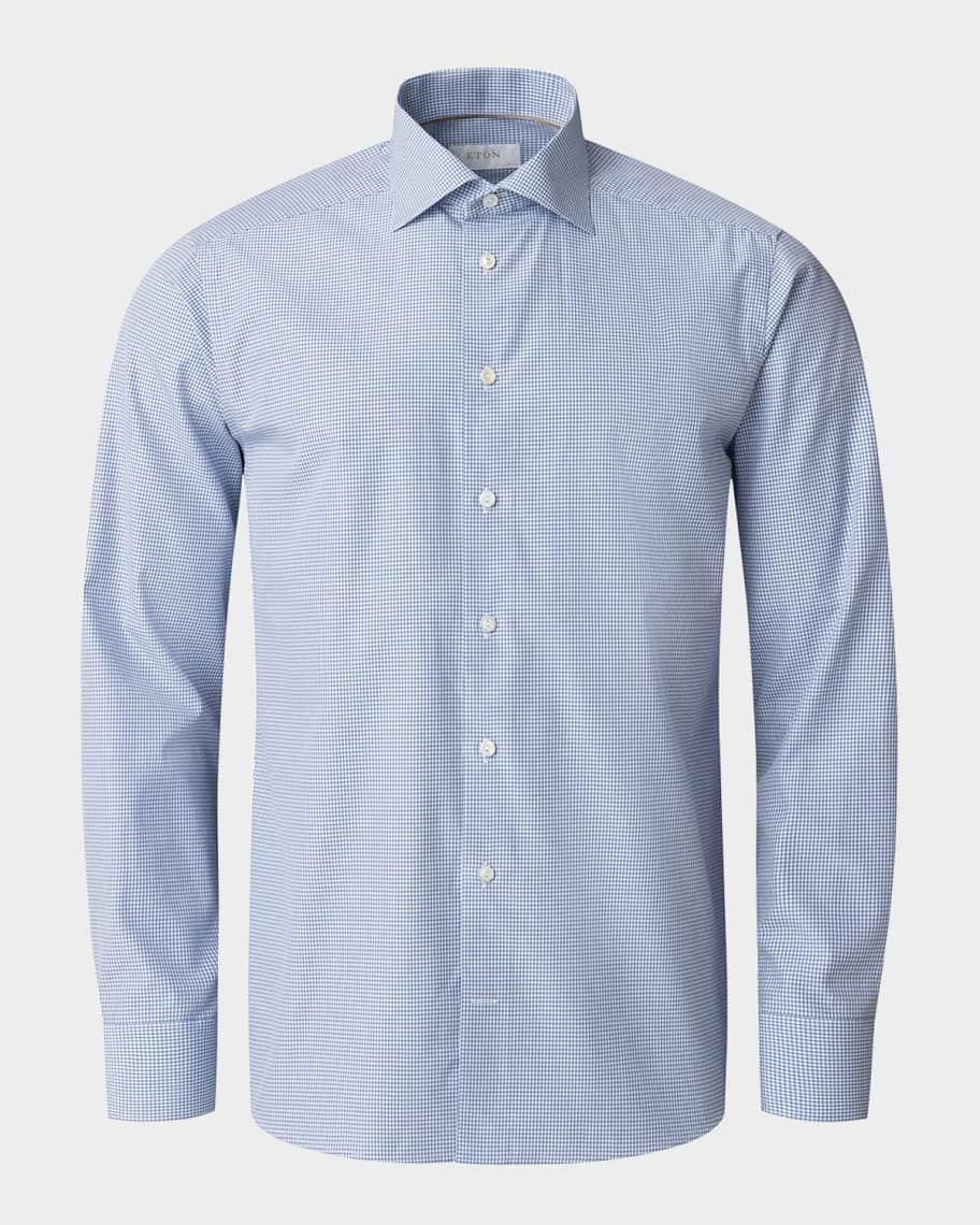 Mens Elevated Contemporary-Fit Twill Check Sport Shirt Product Image