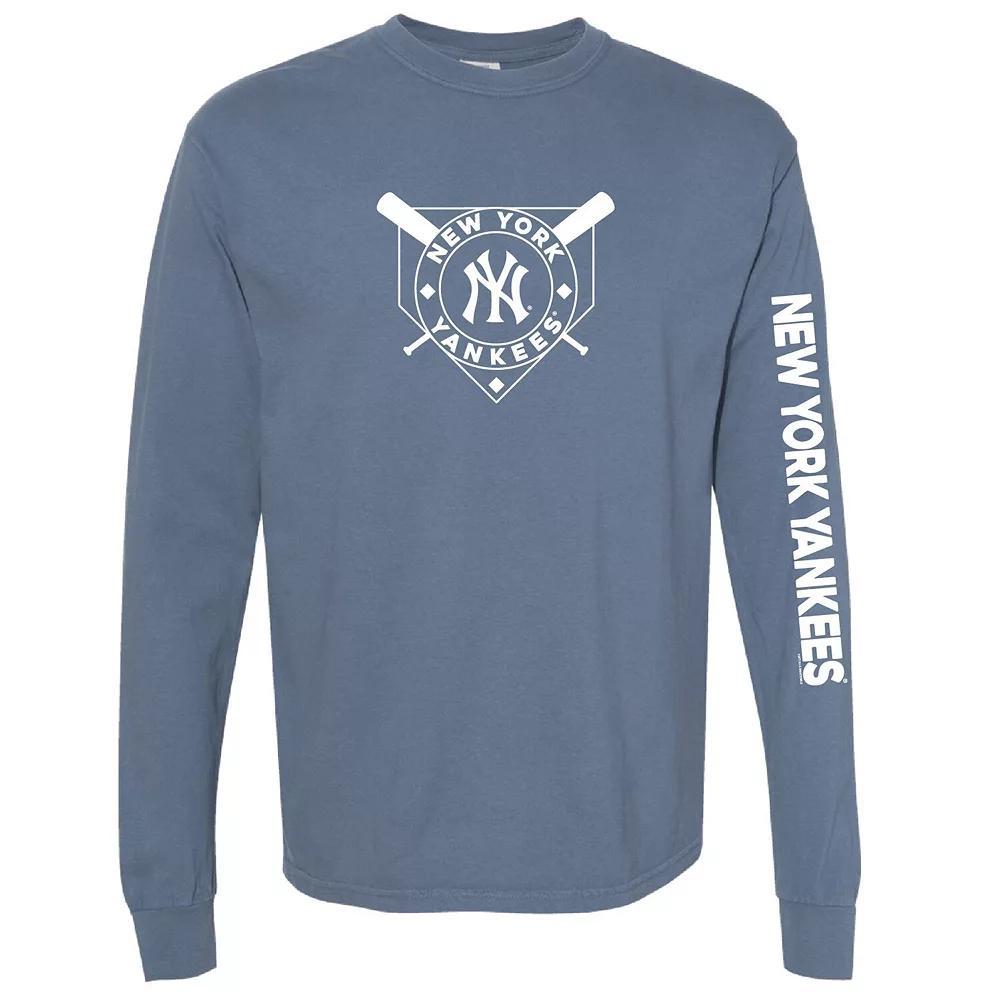 Women's Soft as a Grape Navy New York Yankees Pigment Dye Long Sleeve T-Shirt, Size: XL, Blue Product Image