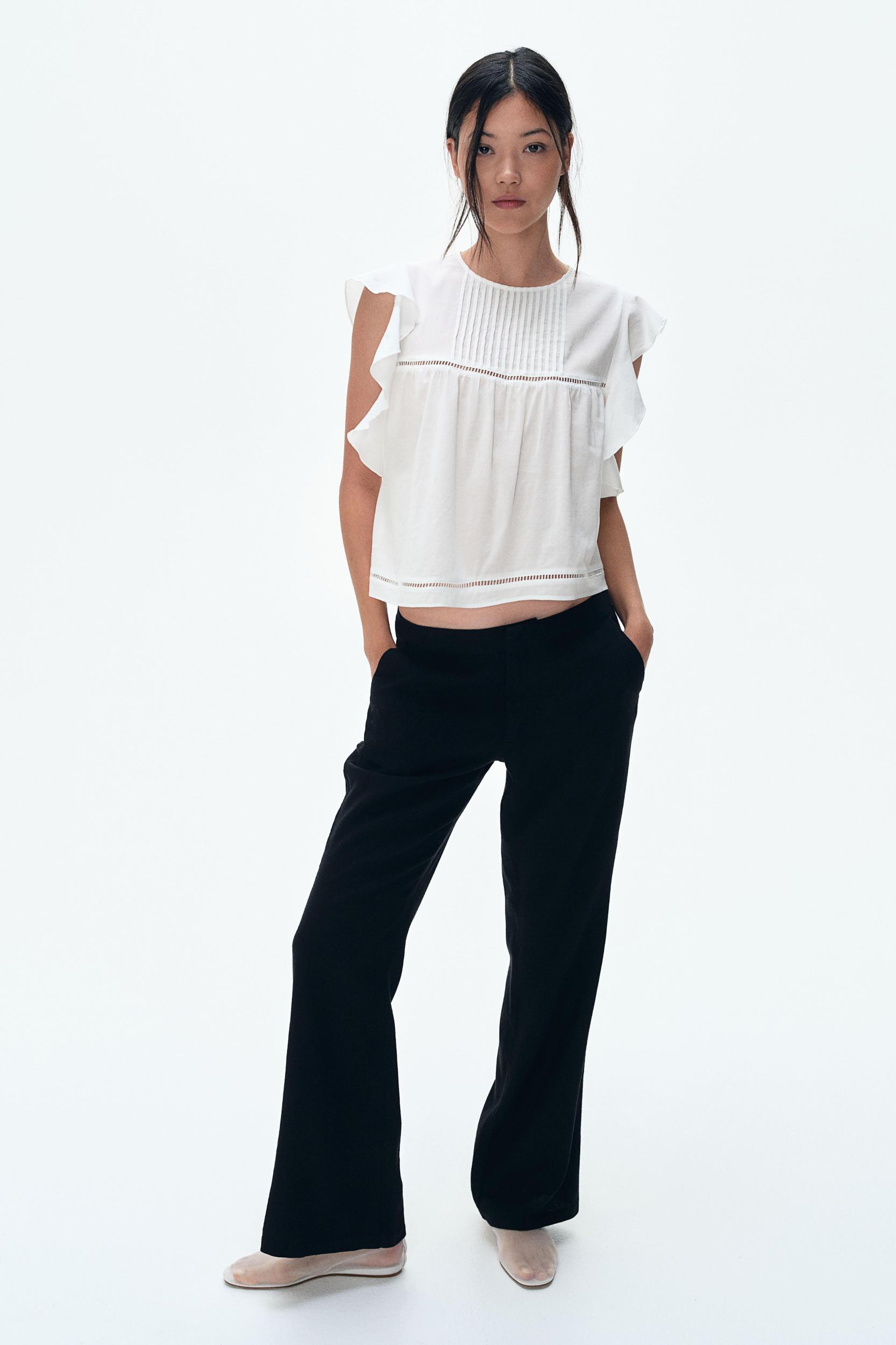 Linen-Blend Dress Pants Product Image