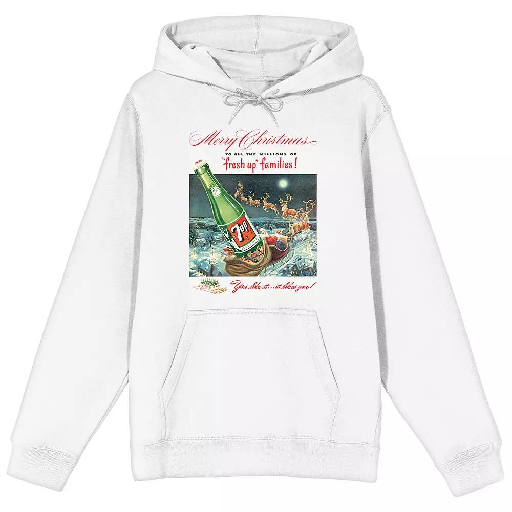 Men's 7UP Merry Christmas Fresh Up Graphic Hoodie, Size: Large, White Product Image