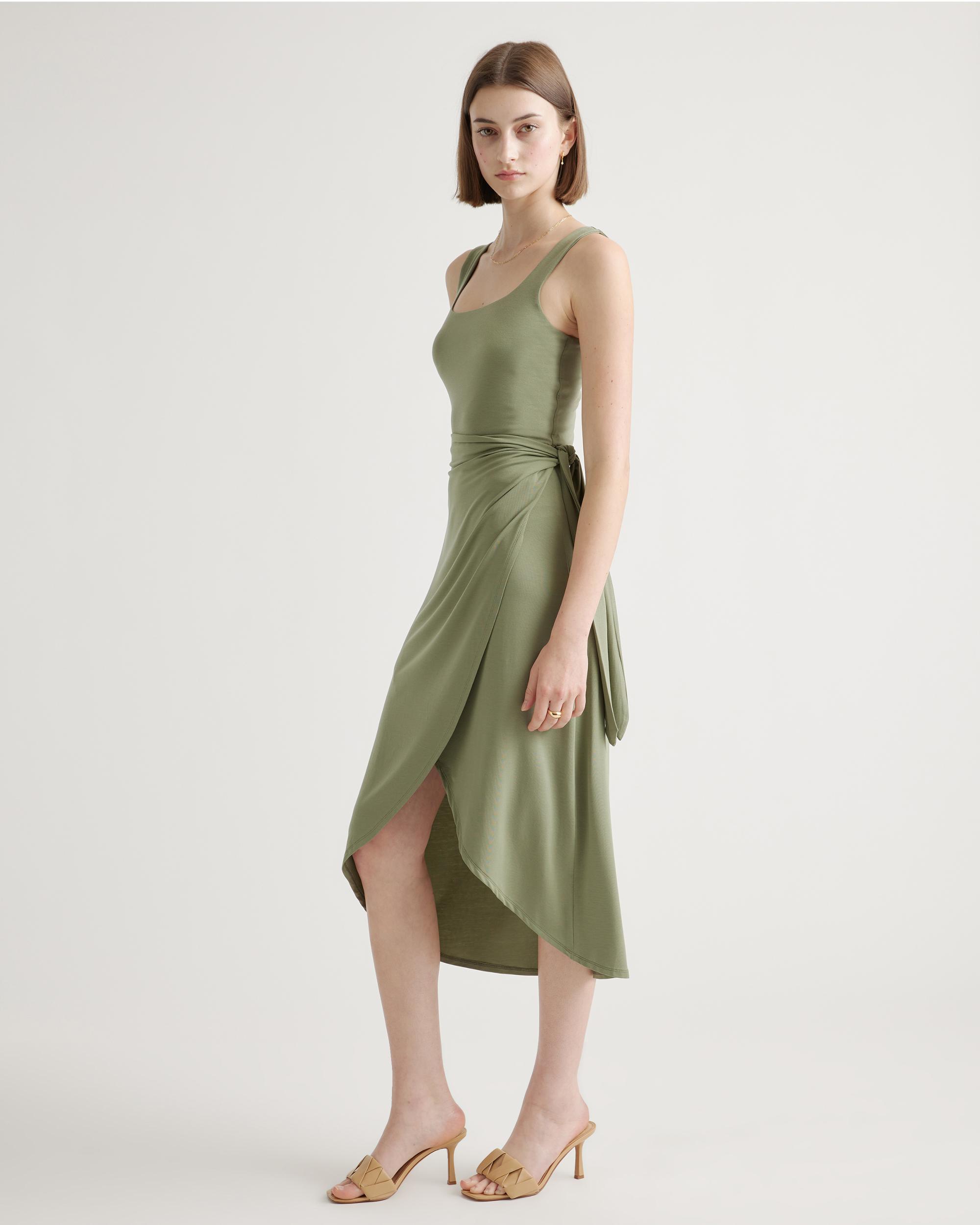 Quince | Women's Tencel Jersey Side Tie Midi Dress Size XL Product Image