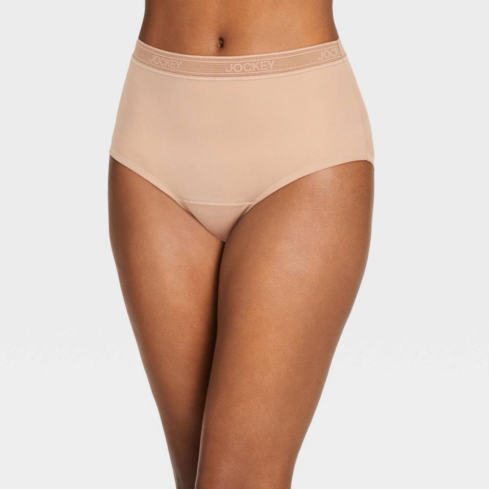 Jockey Generation™ Women's 2pk Worry Proof Moderate Absorbency Briefs - Black/Light XL: Nylon Spandex Blend Product Image