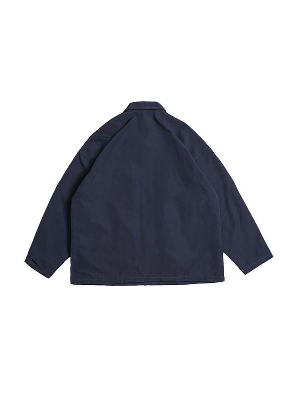 Men's Versatile Solid Color Lapel Neck Big Pocket Jacket Product Image