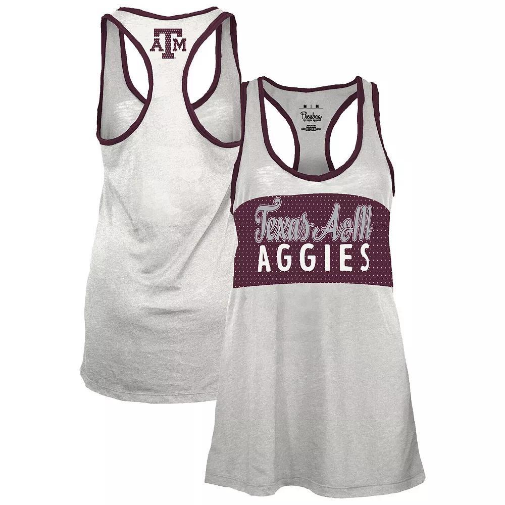 Women's Pressbox White/Maroon Texas A&M Aggies Tracy Racerback Tank Top, Size: Large Product Image