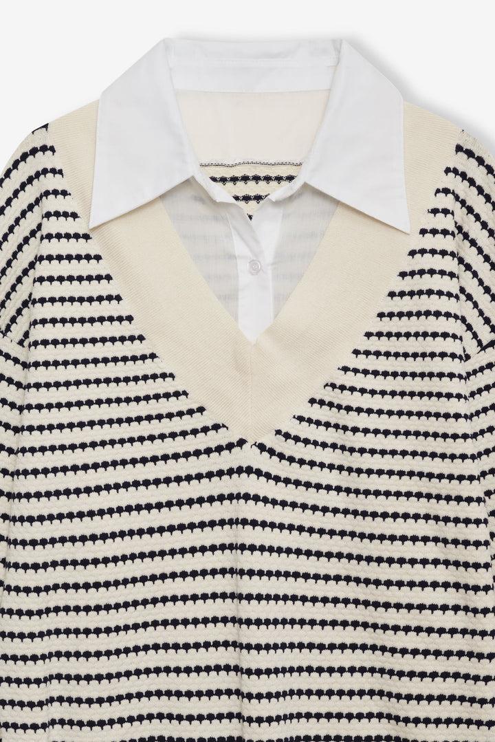Regatta Stripe Knit Sweater — Ivory Product Image