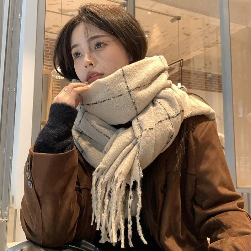 Plaid Fringed Scarf Product Image