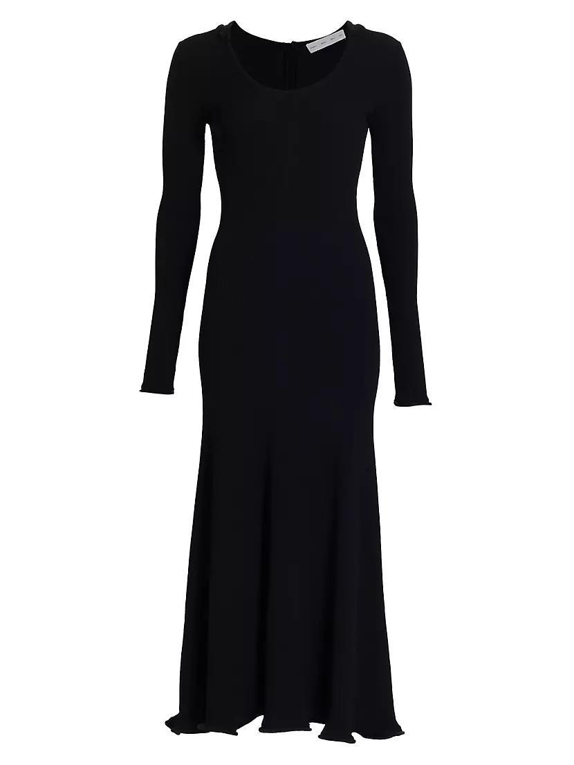 Womens Elie Ribbed Long-Sleeve Maxi Dress Product Image