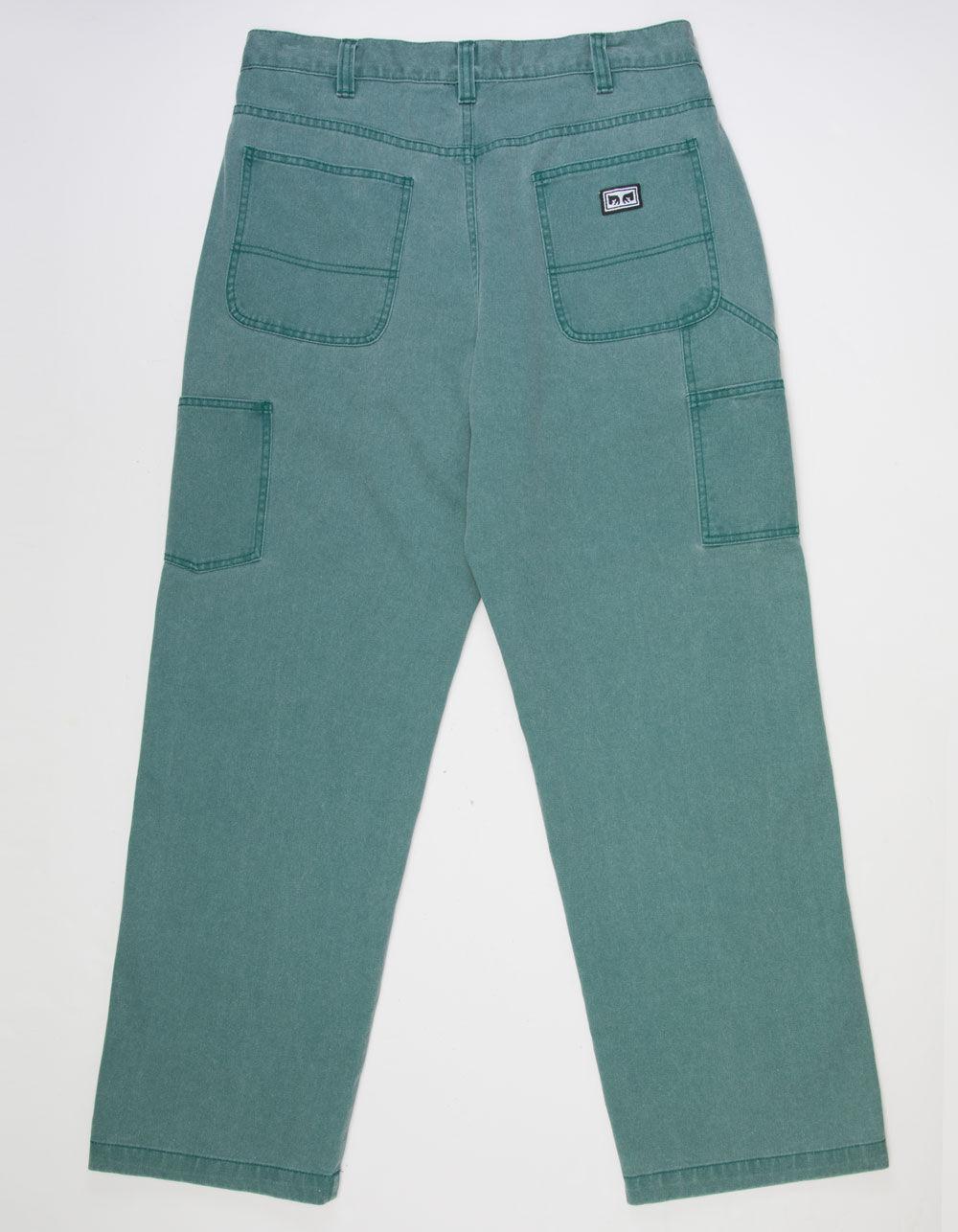 OBEY Big Timer Mens Carpenter Pants - TEAL GREEN Product Image