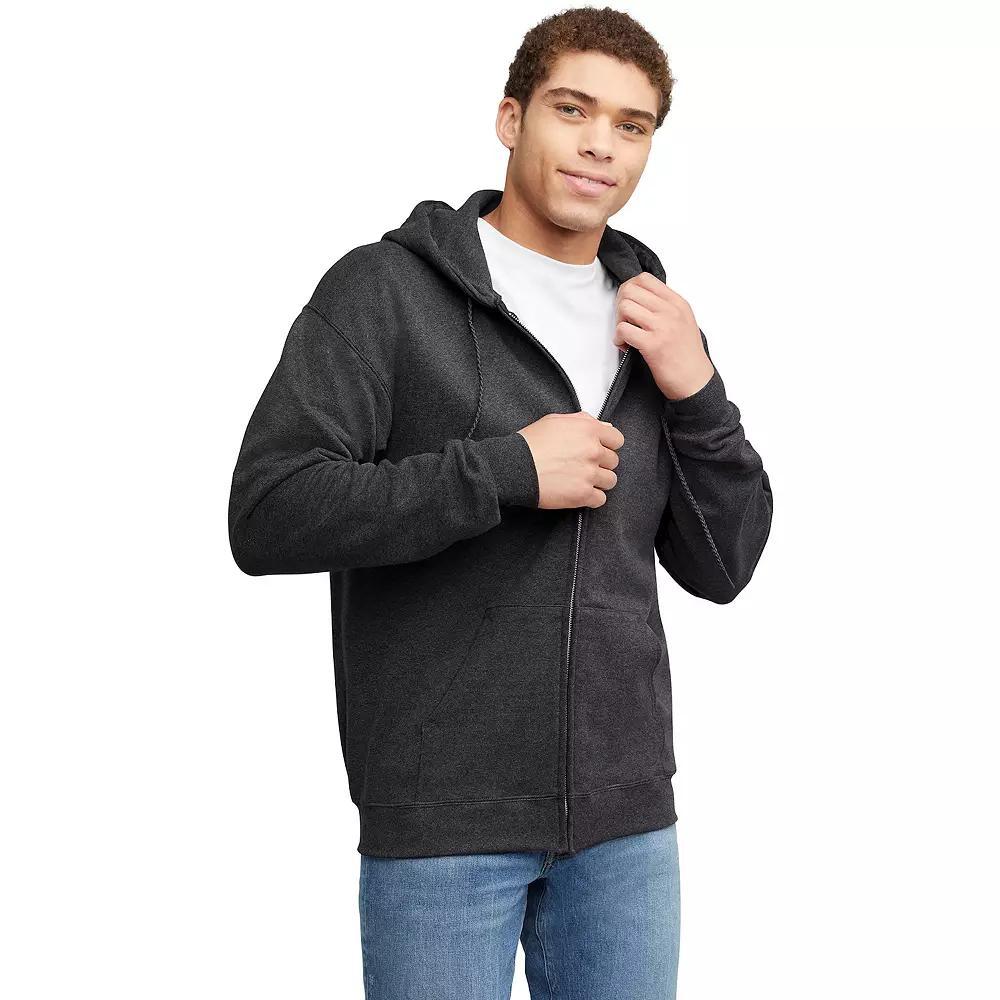 Men's Hanes Ultimate® Fleece Full-Zip Hoodie, Size: Large, Light Silver Product Image