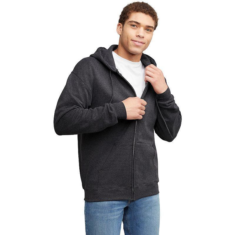 Men's Hanes Ultimate® Fleece Full-Zip Hoodie, Size: Large, Light Silver Product Image