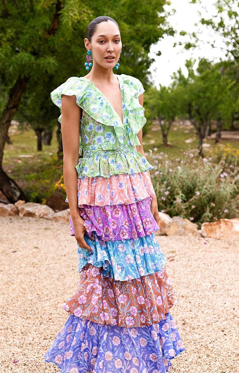 Oliphant Yoke Ruffle Maxi Dress Product Image
