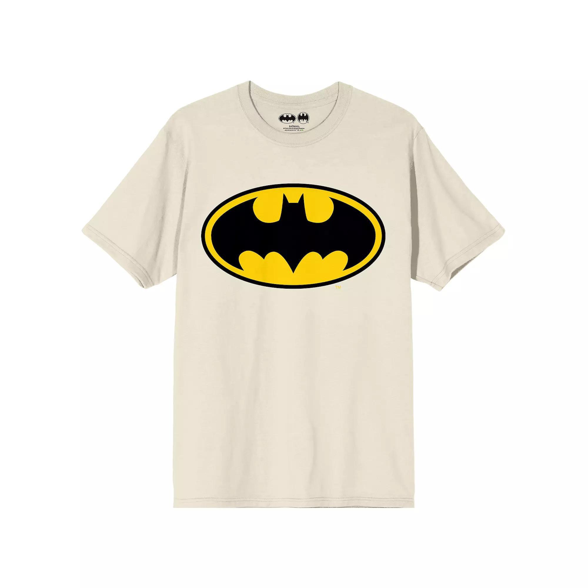Men's Batman Oval Logo Tee, Size: XL, White Product Image