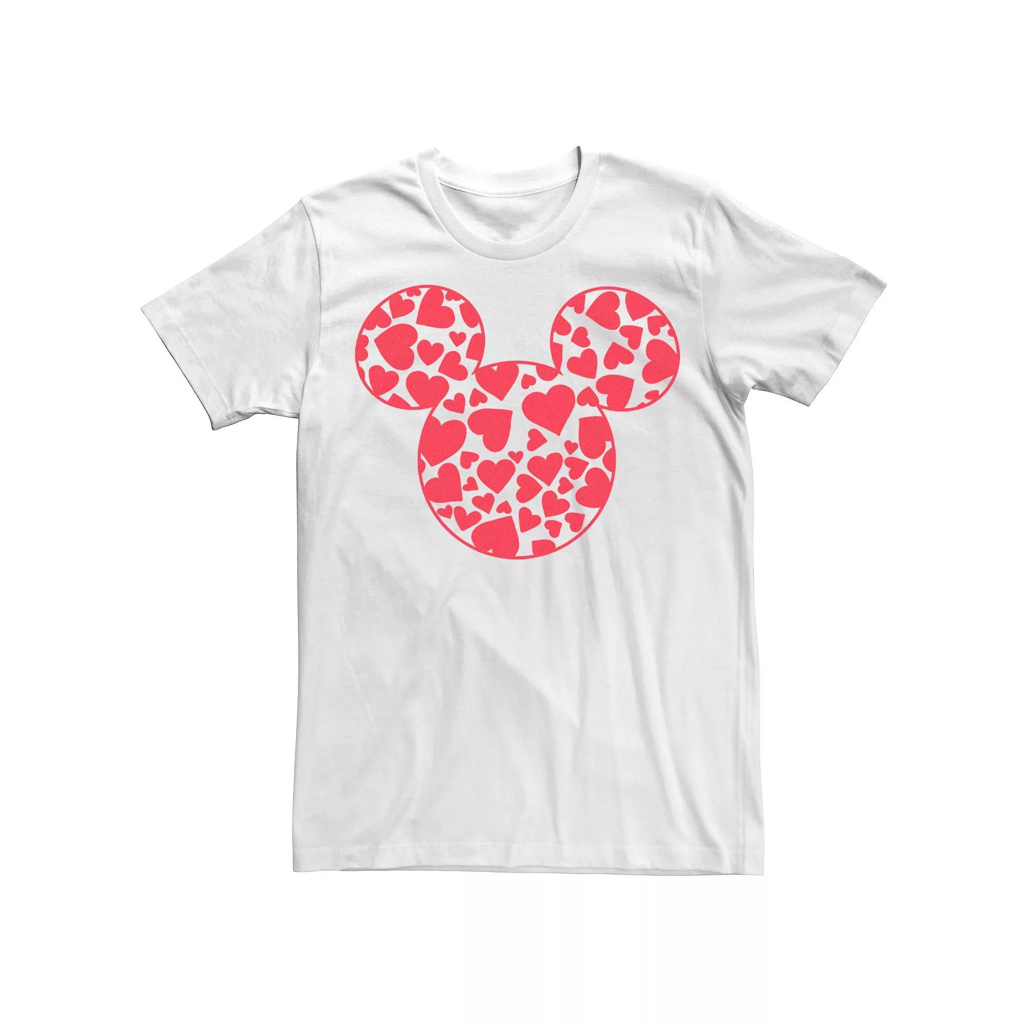 Disney's Mickey & Friends Mickey Men's Valentine's Day Heart Fill Tee, Size: 3XL, White Product Image