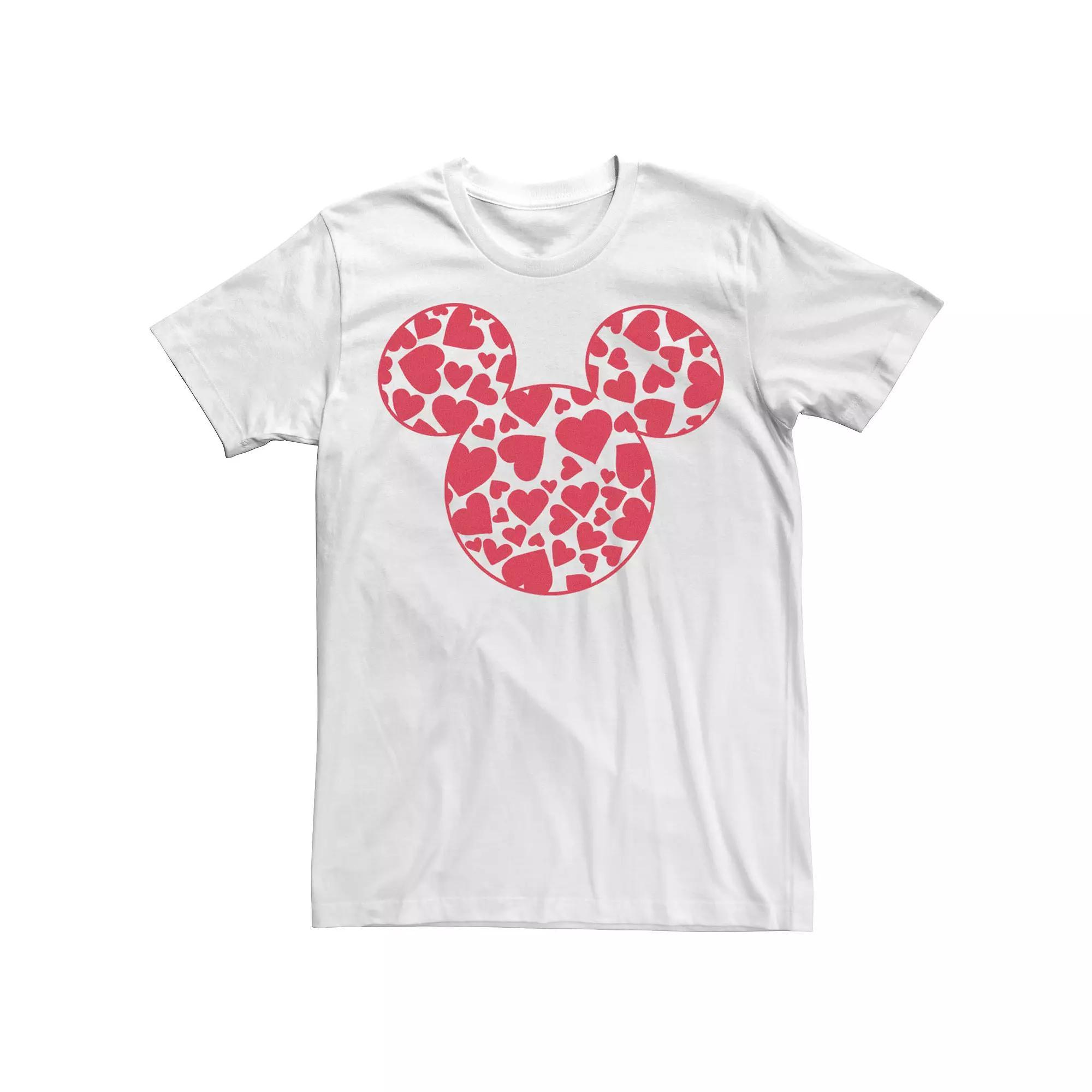 Disney's Mickey & Friends Mickey Men's Valentine's Day Heart Fill Tee, Size: 3XL, White Product Image